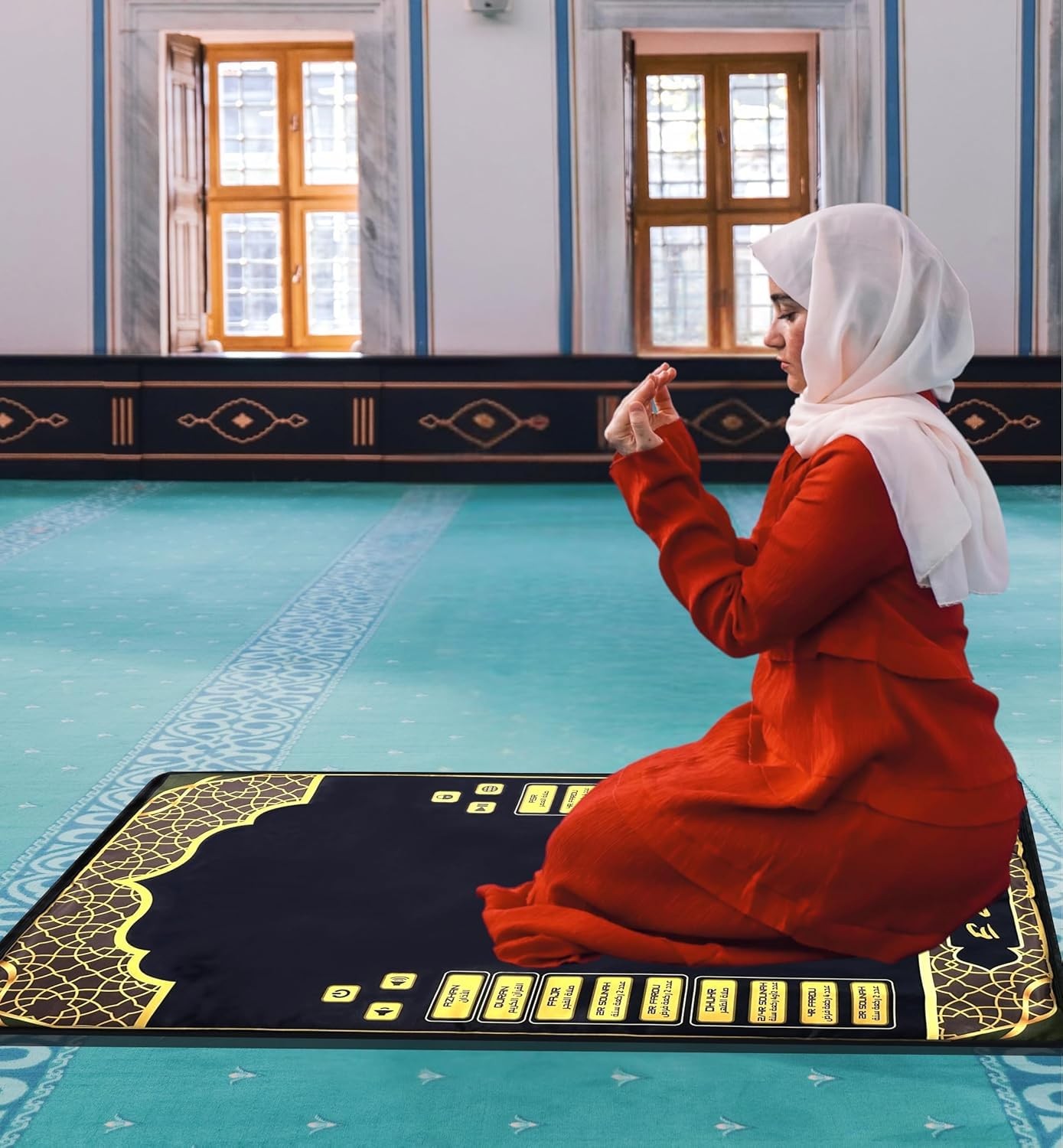 EZDAL Smart Interactive Prayer Mat V3 – 2’4″ x 3’7″ (Rectangular), Black