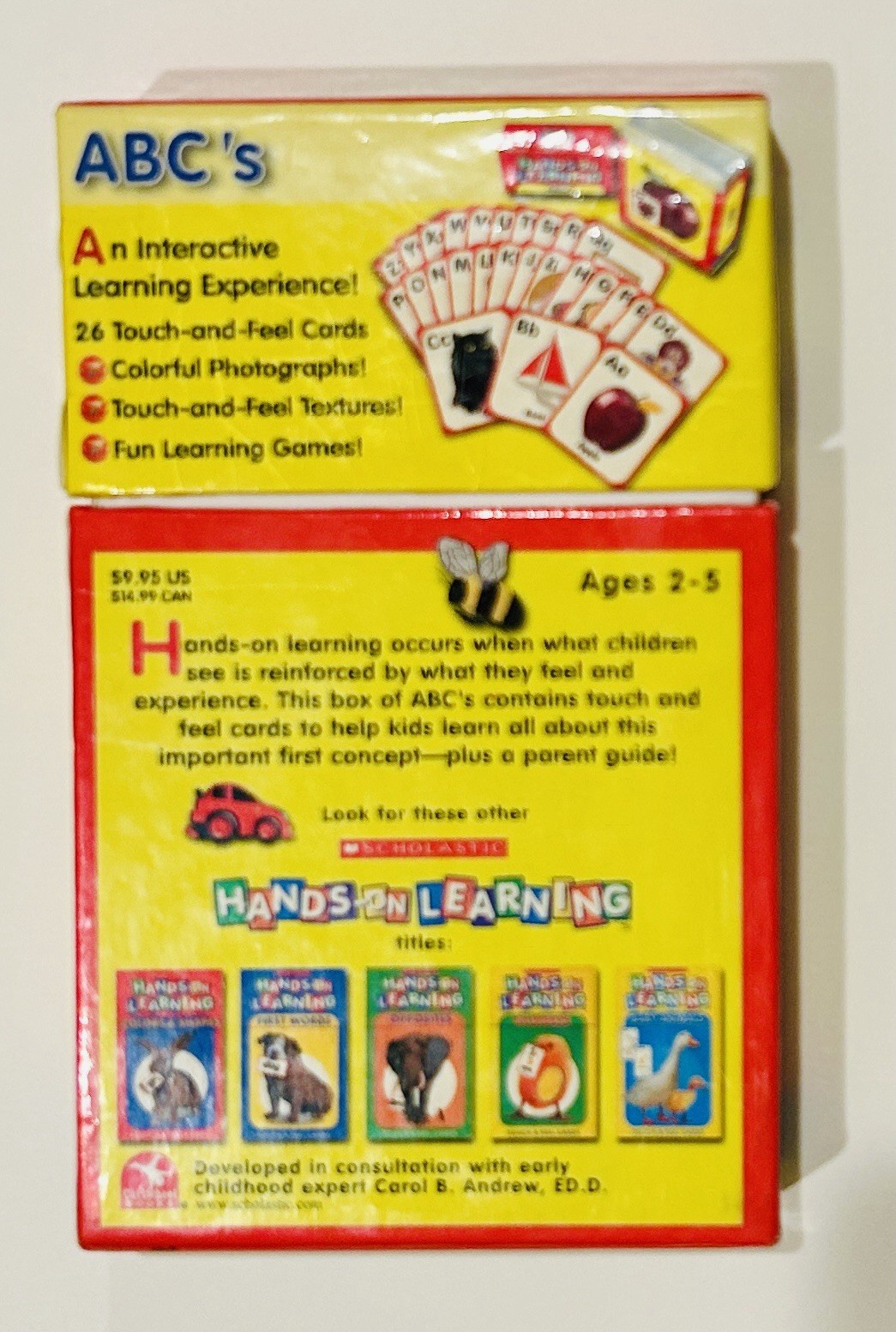Vintage Scholastic ABC’s Learning Touch And Feel Cards 26 Cards Front And Back