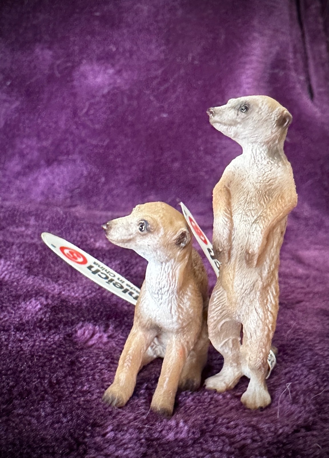 Schleich & Papo Wildlife Lot – Bobcat, Lemur w/ Baby, Meerkats – Excellent Cndtn