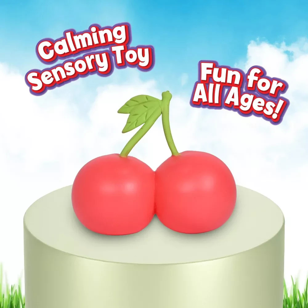 Squeeezy Squishy Sunny Days Toymendous Cherries JUMBO Squeeze Toy Rare Viral