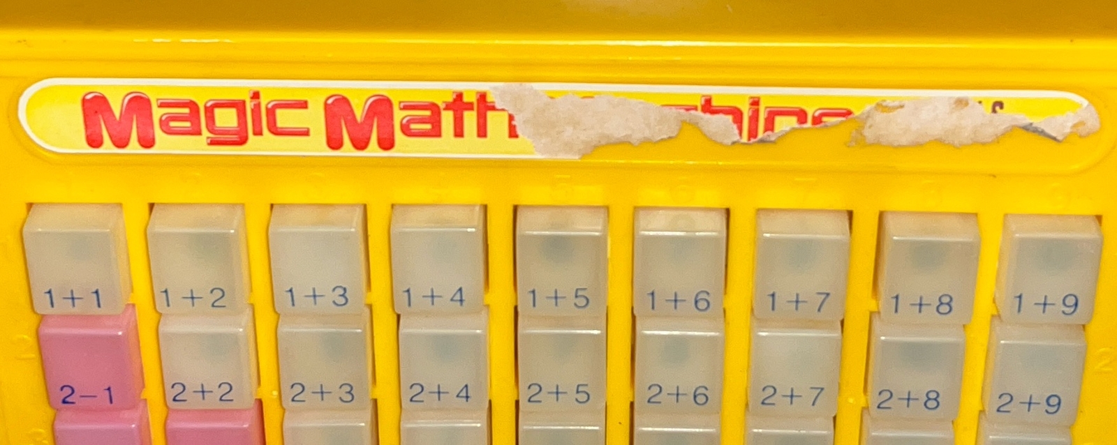 Magic Math Machine Addition & Subtraction Press & See Learning Board 1988 Lanard