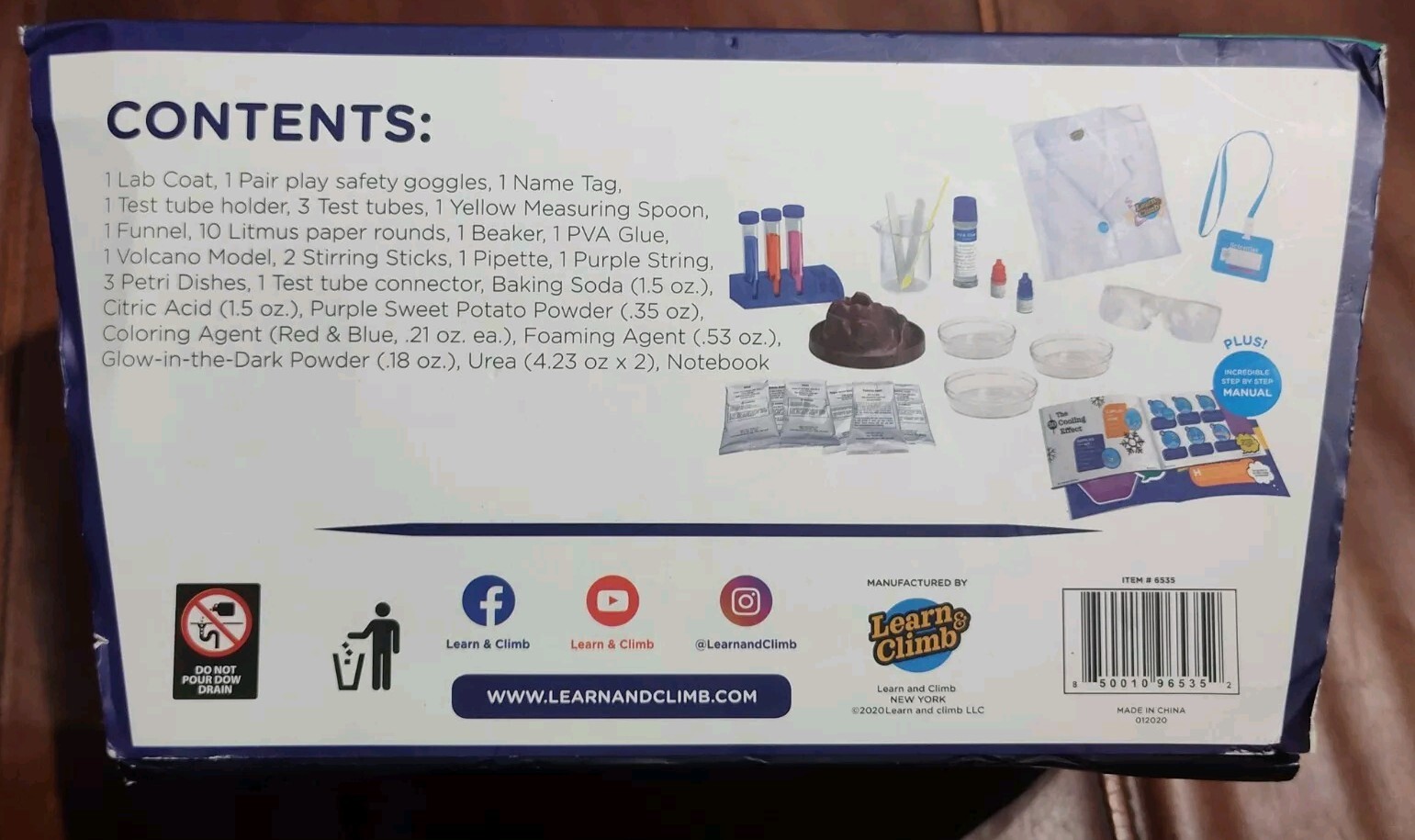 Science Kit for Kids Ages 3, 4, 5, 6, 7 – over 20 Science Experiments – Lab Coat