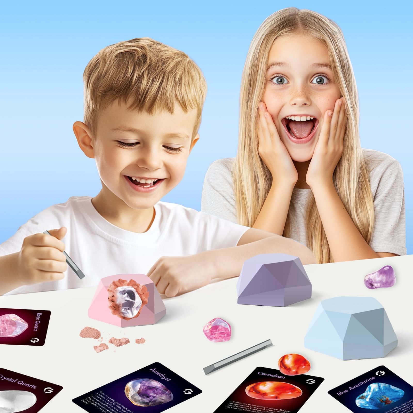 Gemstone Dig Kit, Dig Up 12 Real Rocks and Minerals, Gem Digging Kit, Toy Geo…