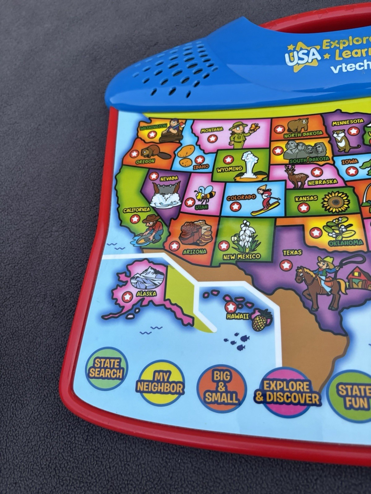 VTech USA Explore & Learn Map TESTED & WORKING! Interactive Touch Talking Toy
