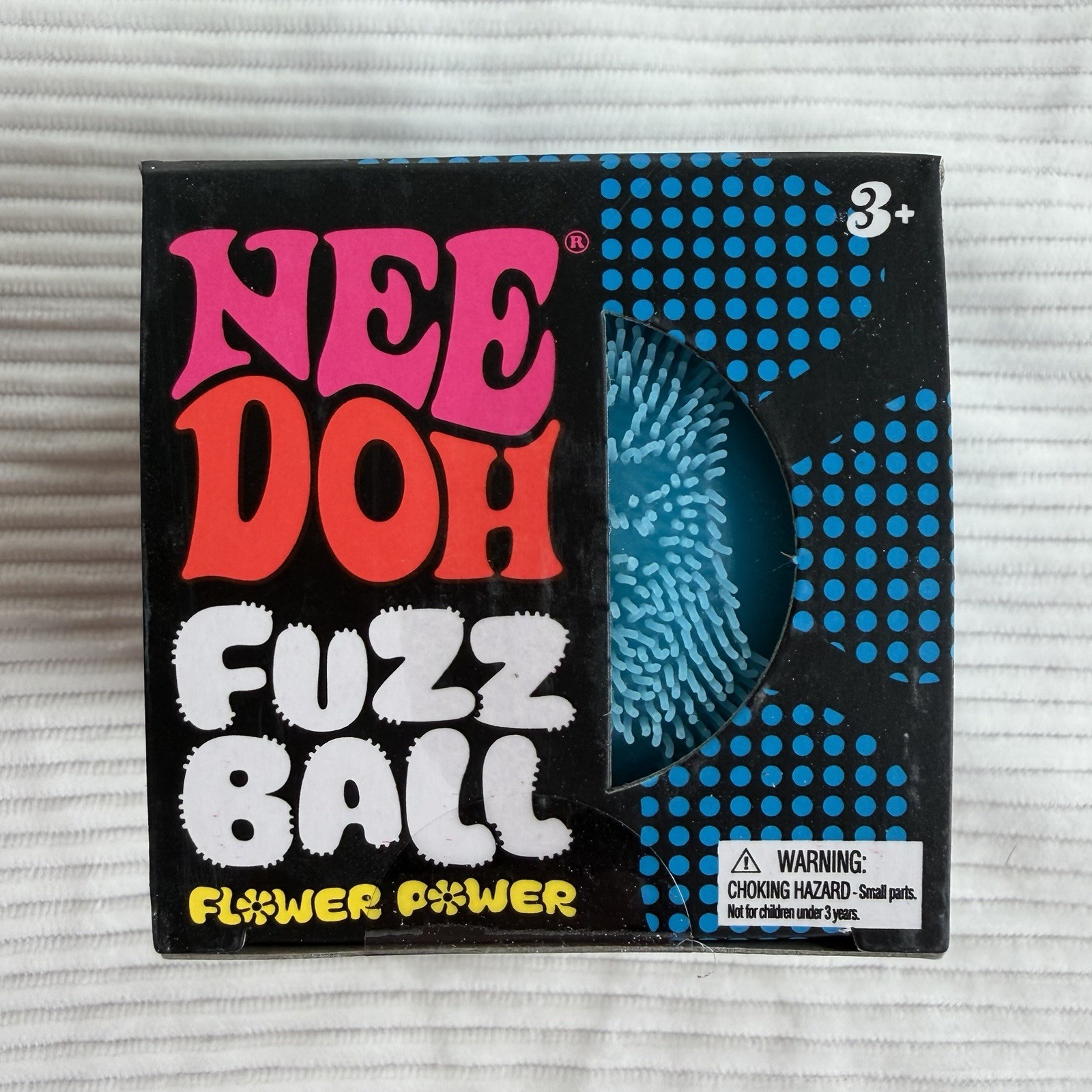 Schylling NeeDoh Fuzz Ball The Velvet Squeeze Flower Power Blue TikTok VIRAL