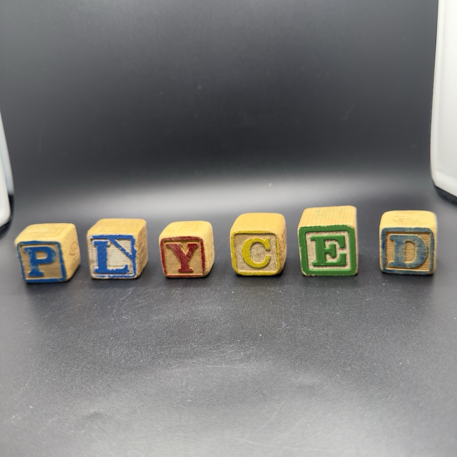 Vintage Wooden Alphabet And Numbers Blocks For Kids 6 Total Toys Wood