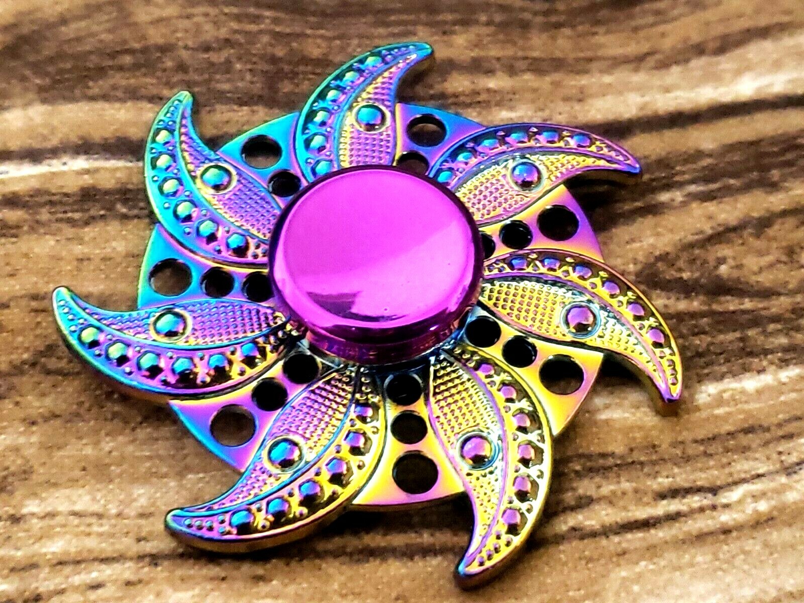 Multi Color Flower Fidget Spinner Toy All Metal Adults Kids Boys Girls ADHD