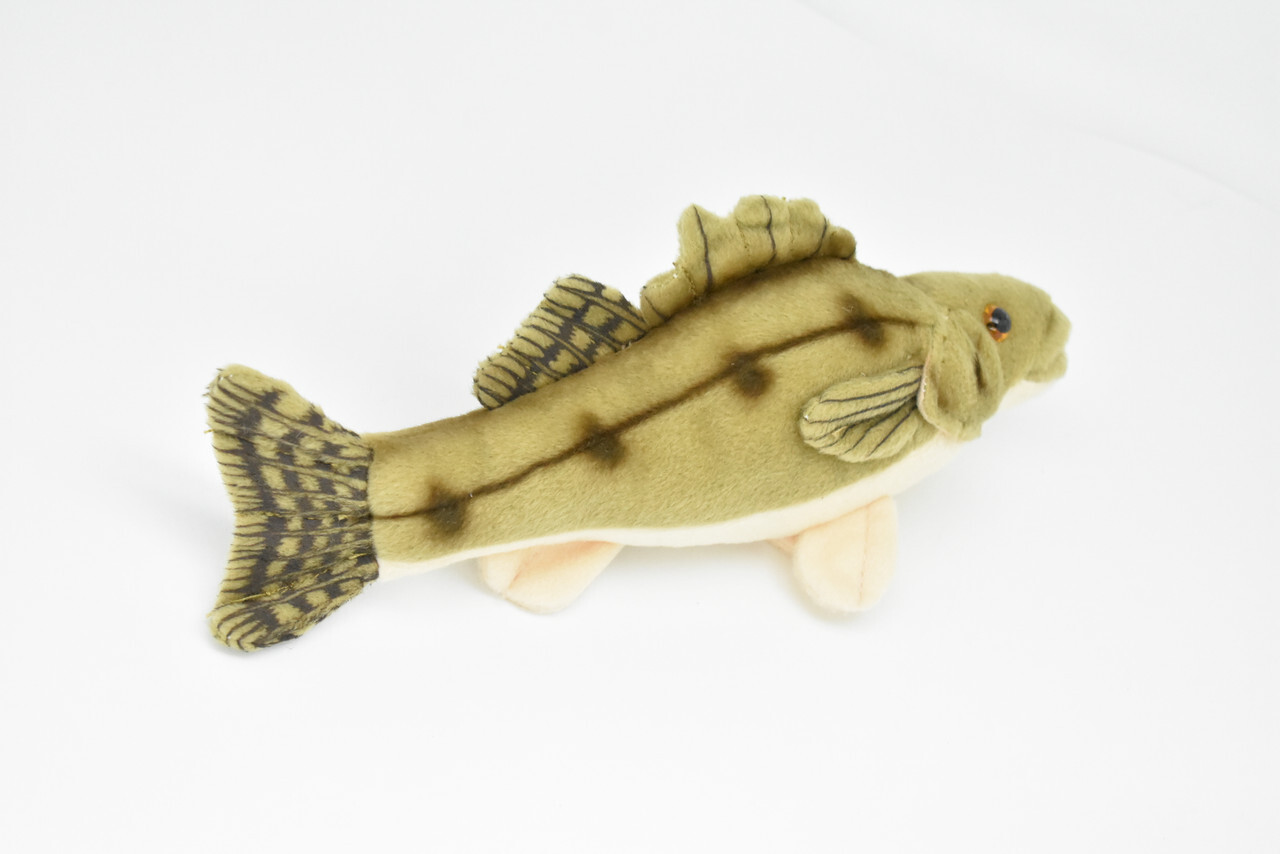 Plush Walleye, Realistic Stuffed Fish, Soft, Toy, Pillow, Gift, 10″ F2003 BB60
