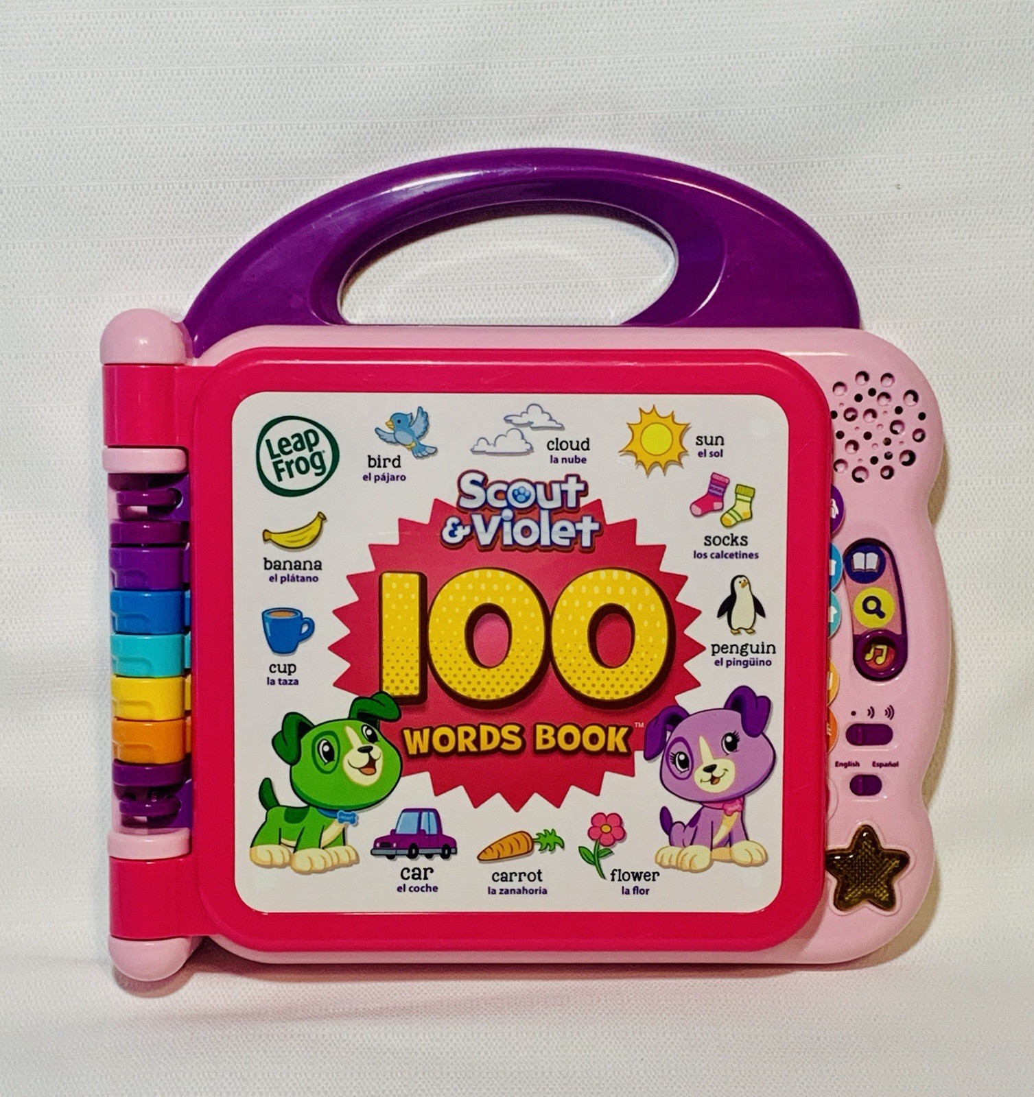 LeapFrog Scout & Violet 100 Words Book – Bilingual English/Spanish Learning Toy