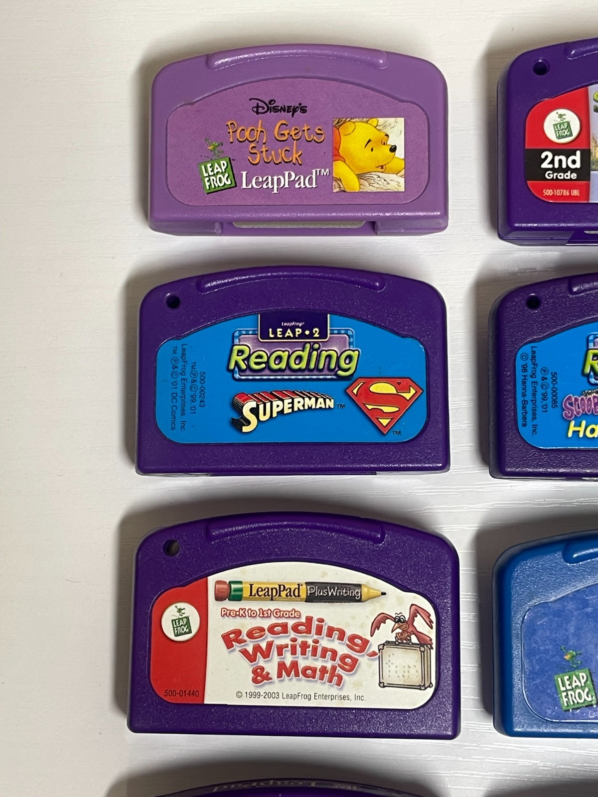 LeapFrog LeapPad Cartridge Lot 12 Pooh Shrek 2 Superman Scooby Spongebob