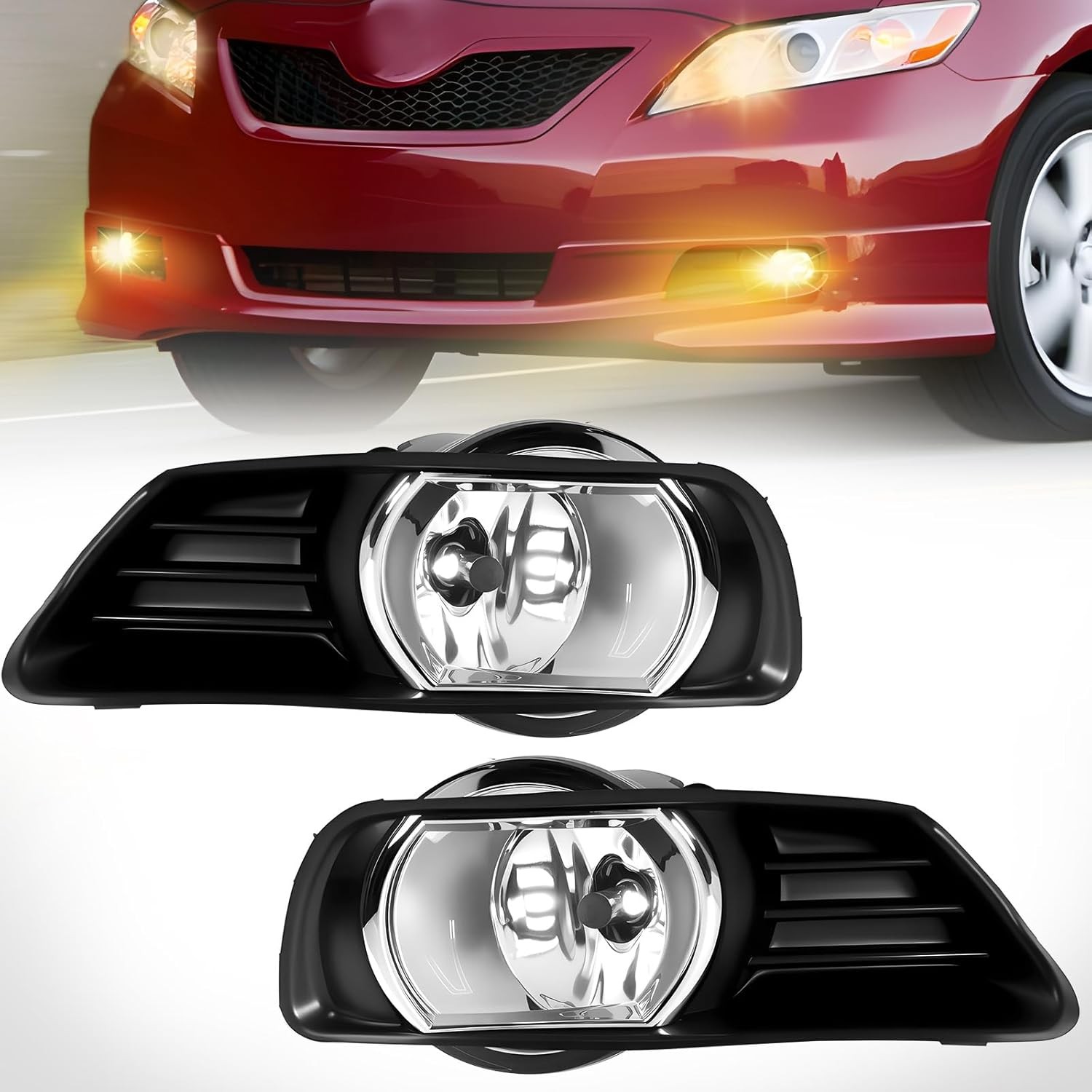 Fog Fog Lights Assembly Compatible With 2007 2008 2009 Toyota 2007-2009 CAMRY
