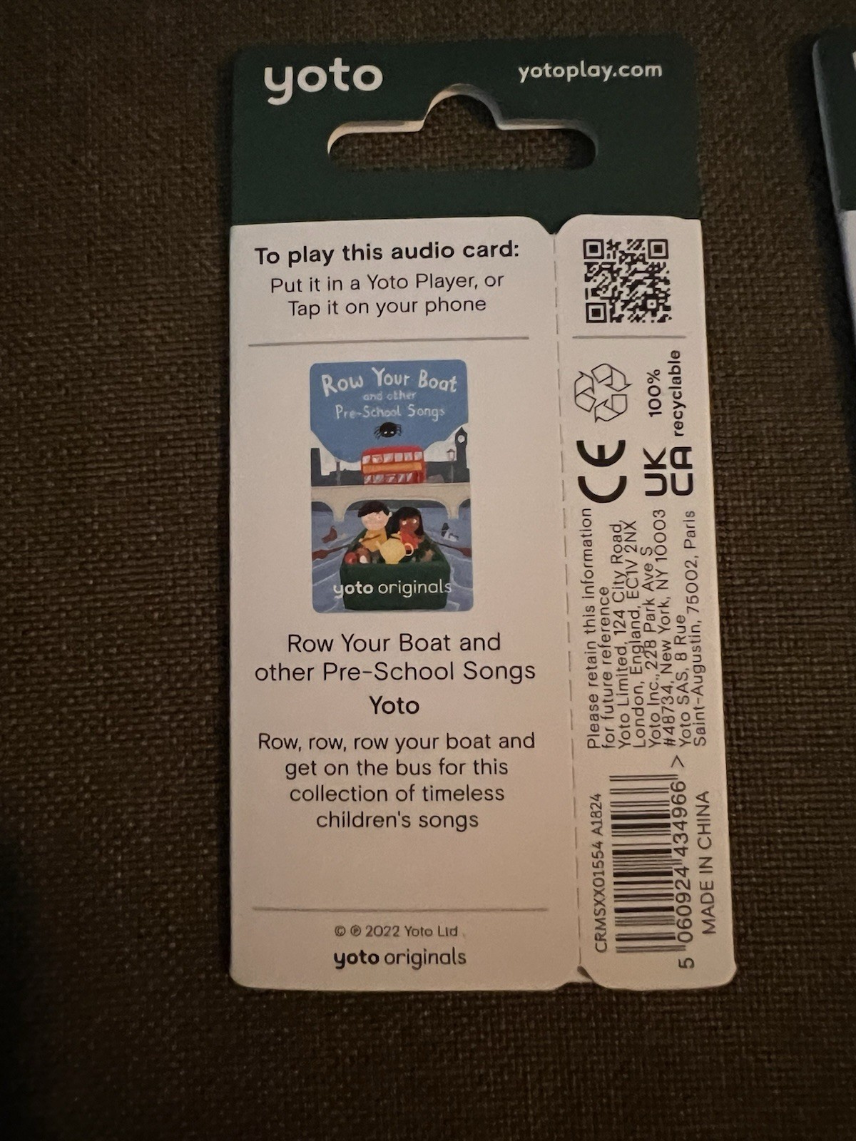 Lot Of 15 Yoto Player Row Your Boat and other Pre-School Songs Card- NEW Bundle