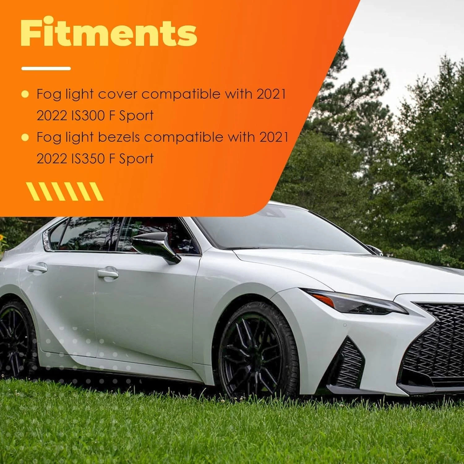 Front Left and Right Fog Light Cover Compatible with 2021 2022 IS300 IS350 F