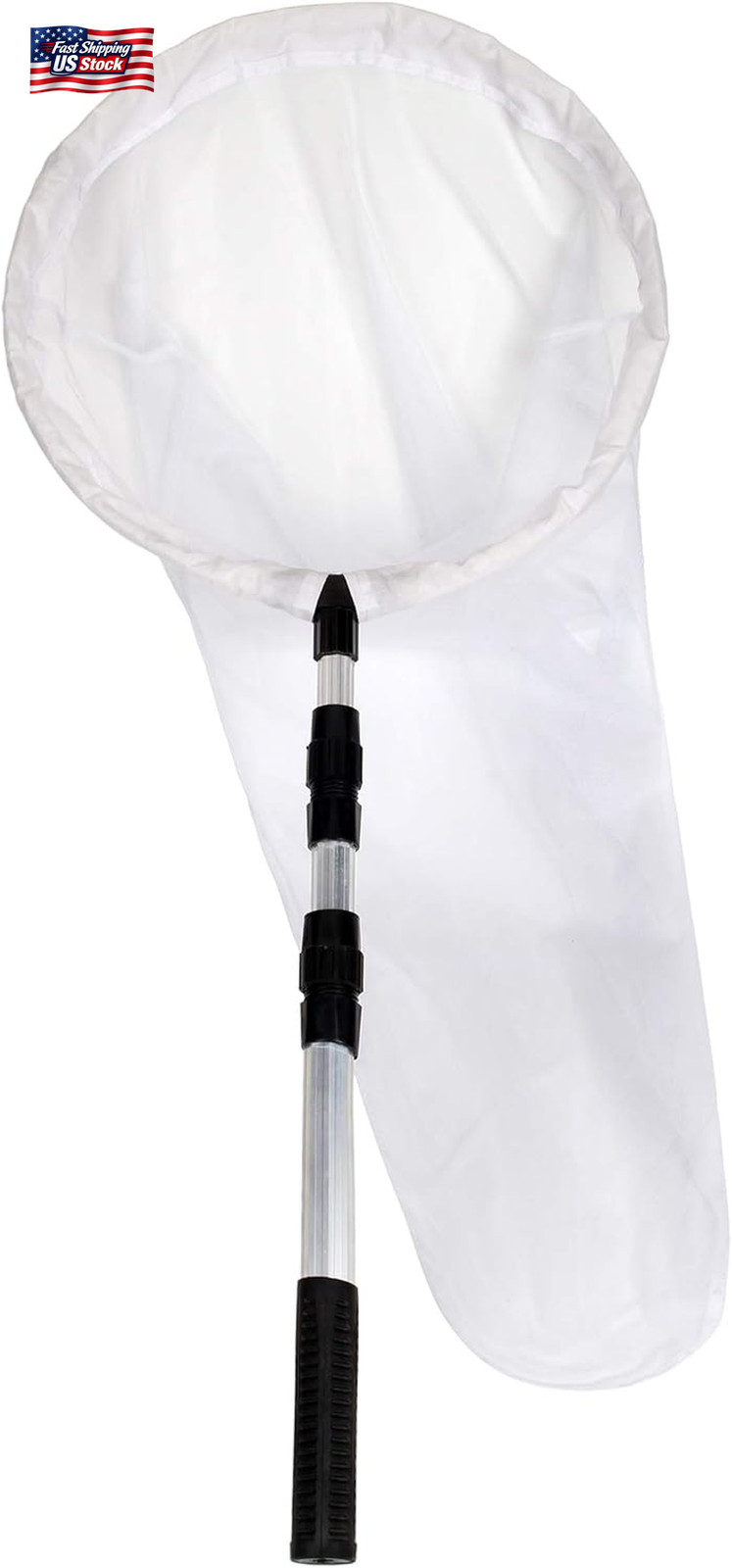 Insect and Butterfly Net with 12″ Ring, 24″ Net Depth, Handle Extends to 36 Inch