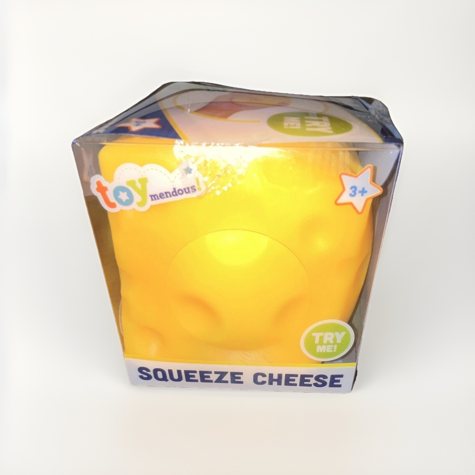 Toymendous Squeeze Cheese Tactile Squishy Squeeze Toy Yellow Ages 3+ – OPEN BOX