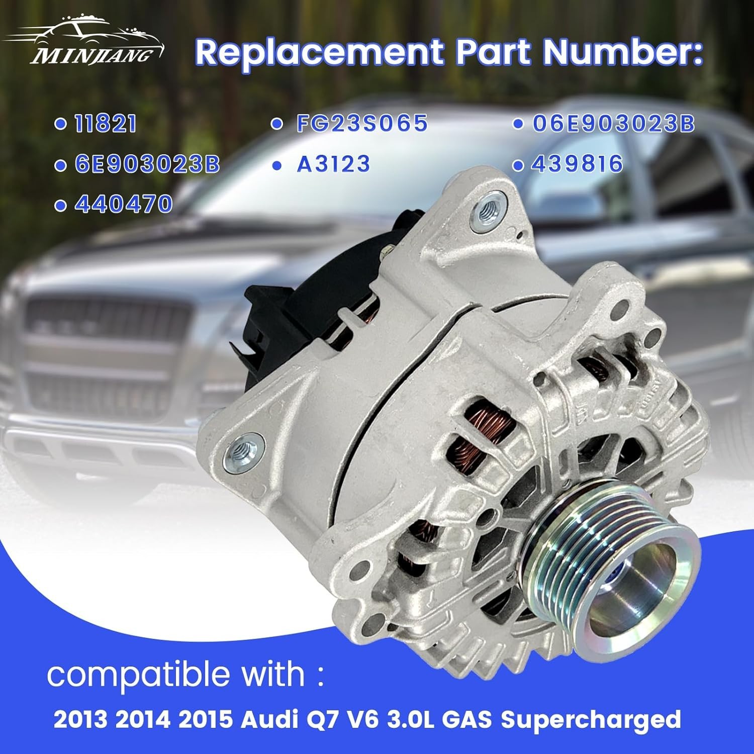 Alternator Compatible with 2013-2015 Audi Q7 V6 3.0L Replace 06E903023B