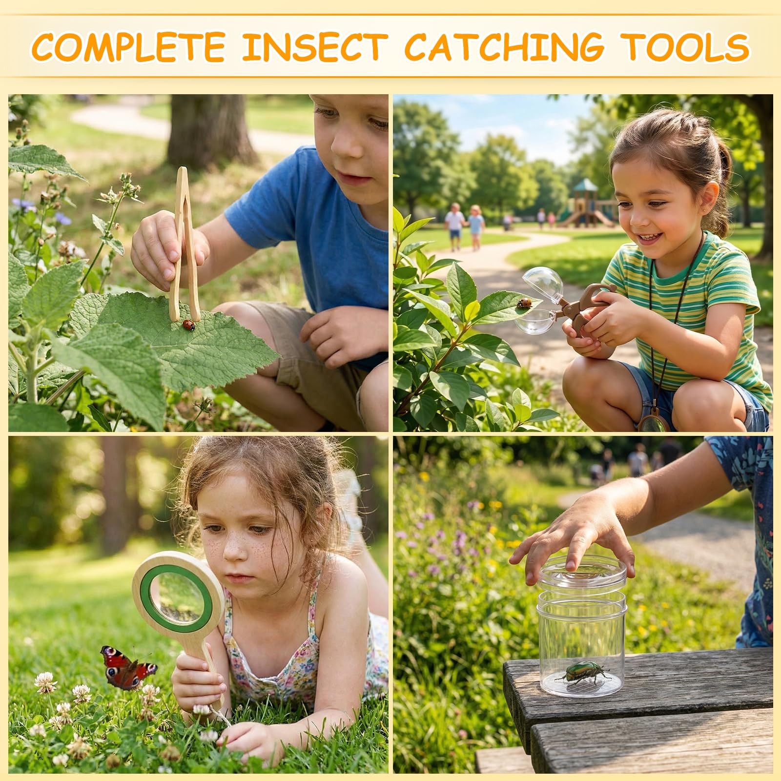 SainSmart Jr. Bug Catcher for Kids Wooden Bug Habitat with Magnified Viewer,…