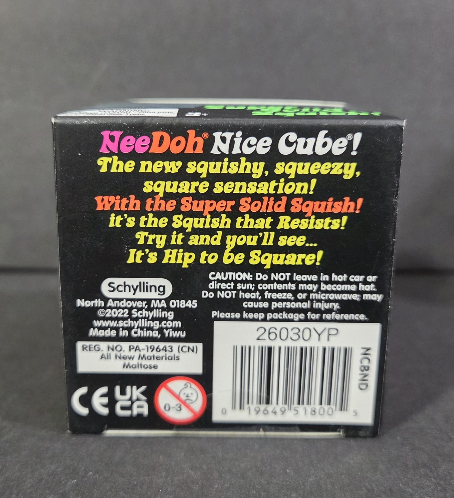 Nee Doh Nice Cube Super Solid Squish Teal Squeeze Toy