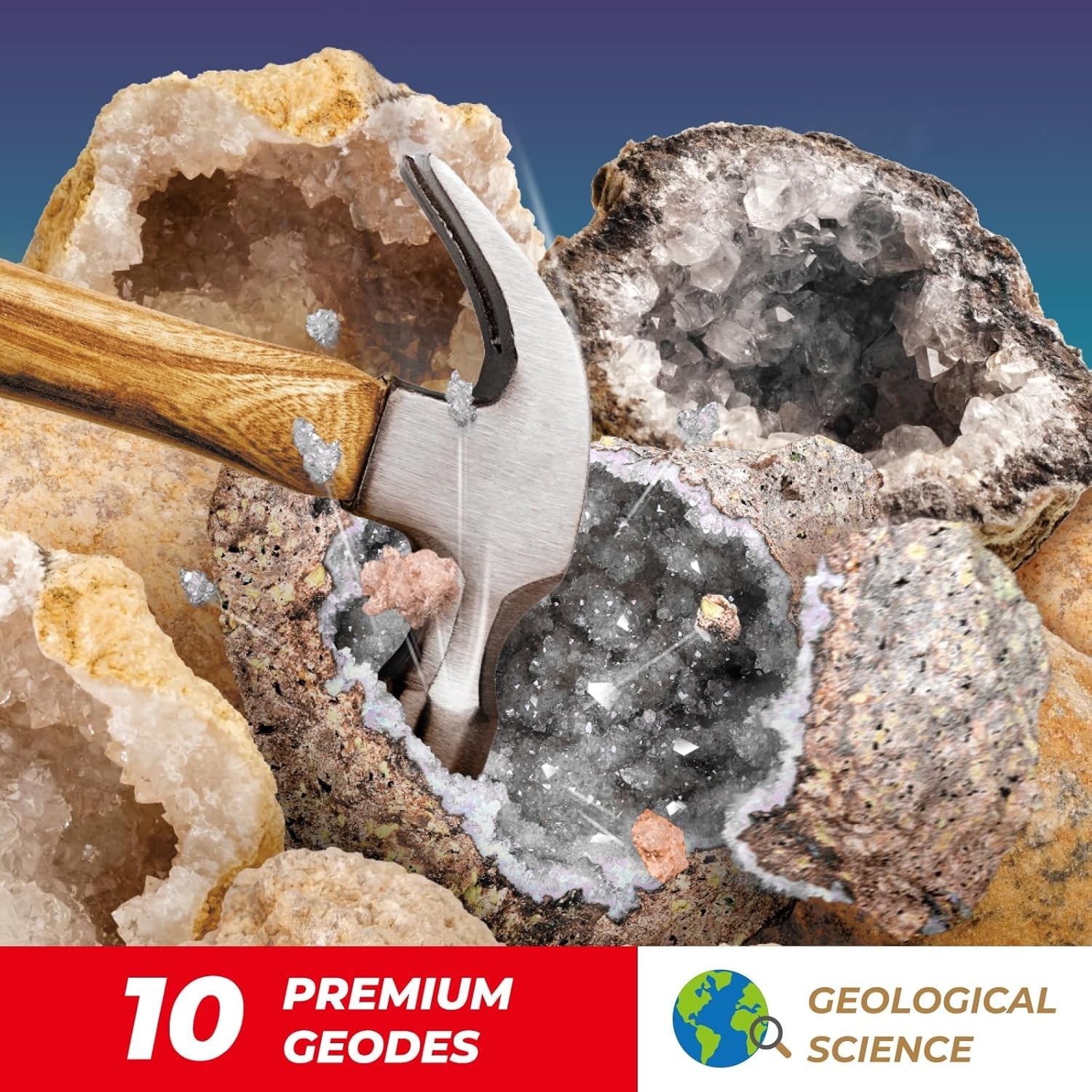 Geode Crystal Kit 10 Break Open Geodes STEM Science Toy for Kids