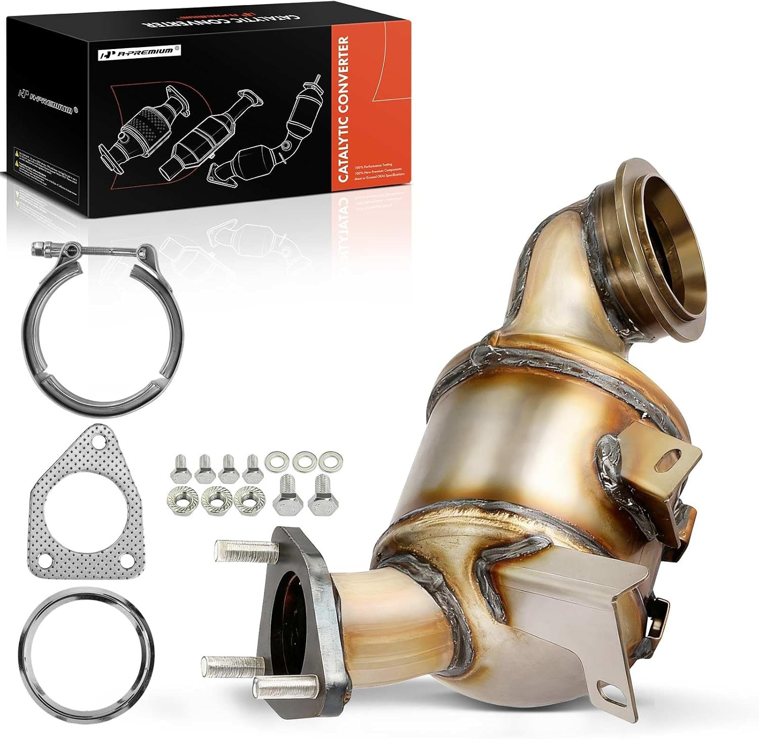 A-Premium Front Catalytic Converter with Gasket Kit Direct-Fit Compatible