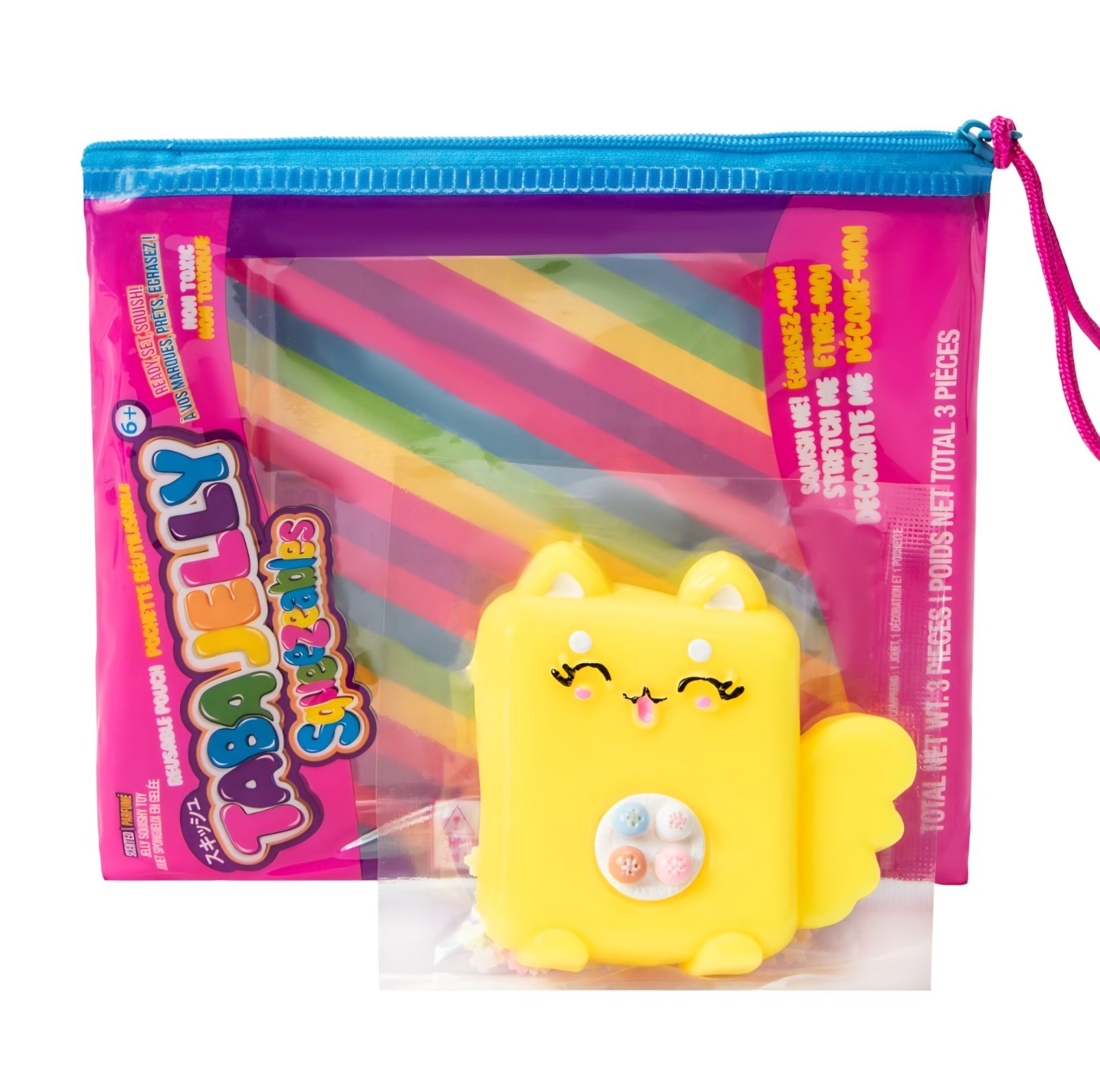 Taba Jelly Squeezeables Yellow Dog Squishy, Connie Corgi Squishi Squeeze Toy USA