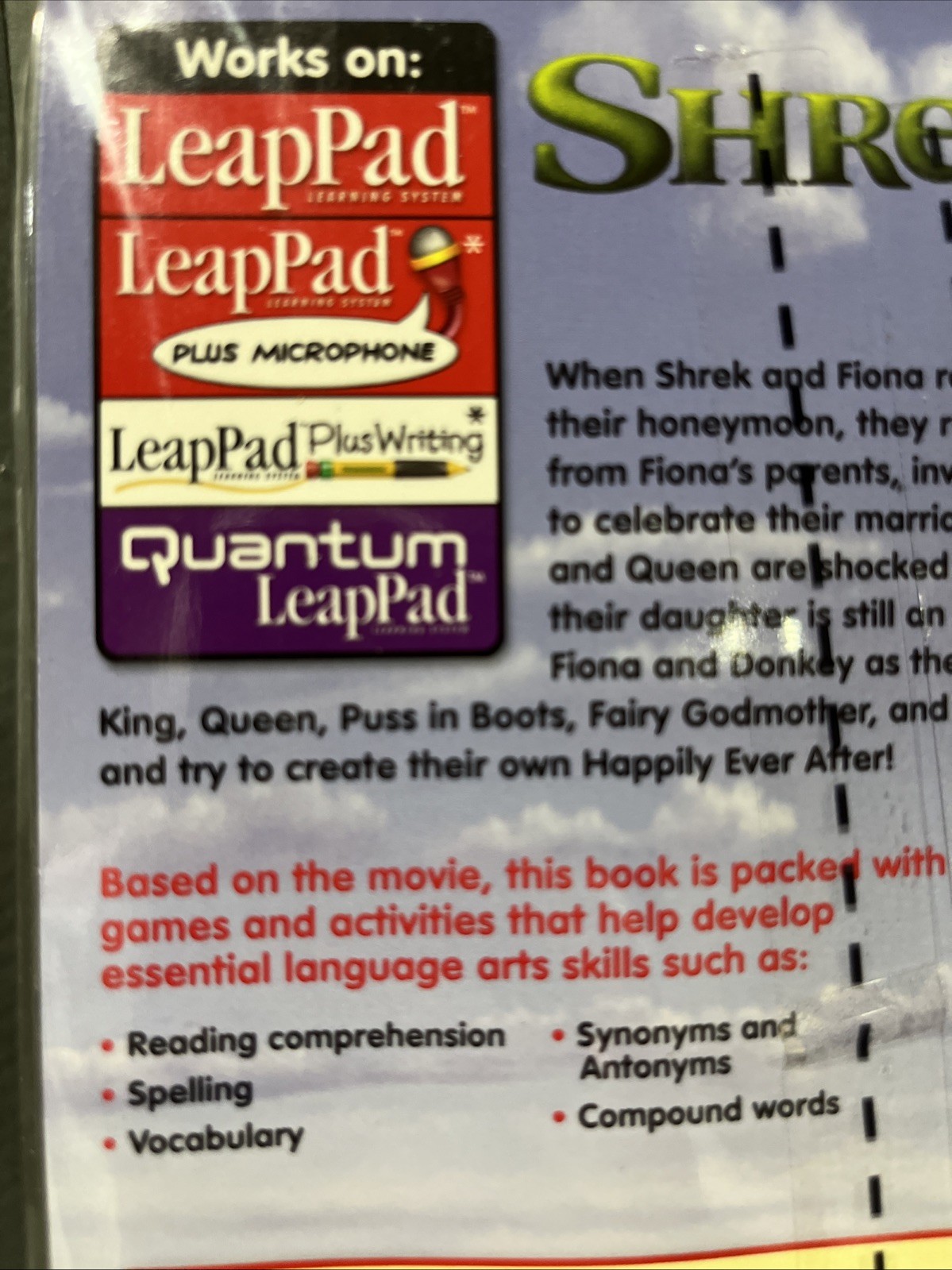 Vtg Leap Frog LeapPad Learning System Pad Book Shrek 2 The Movie Reading 2nd Grd