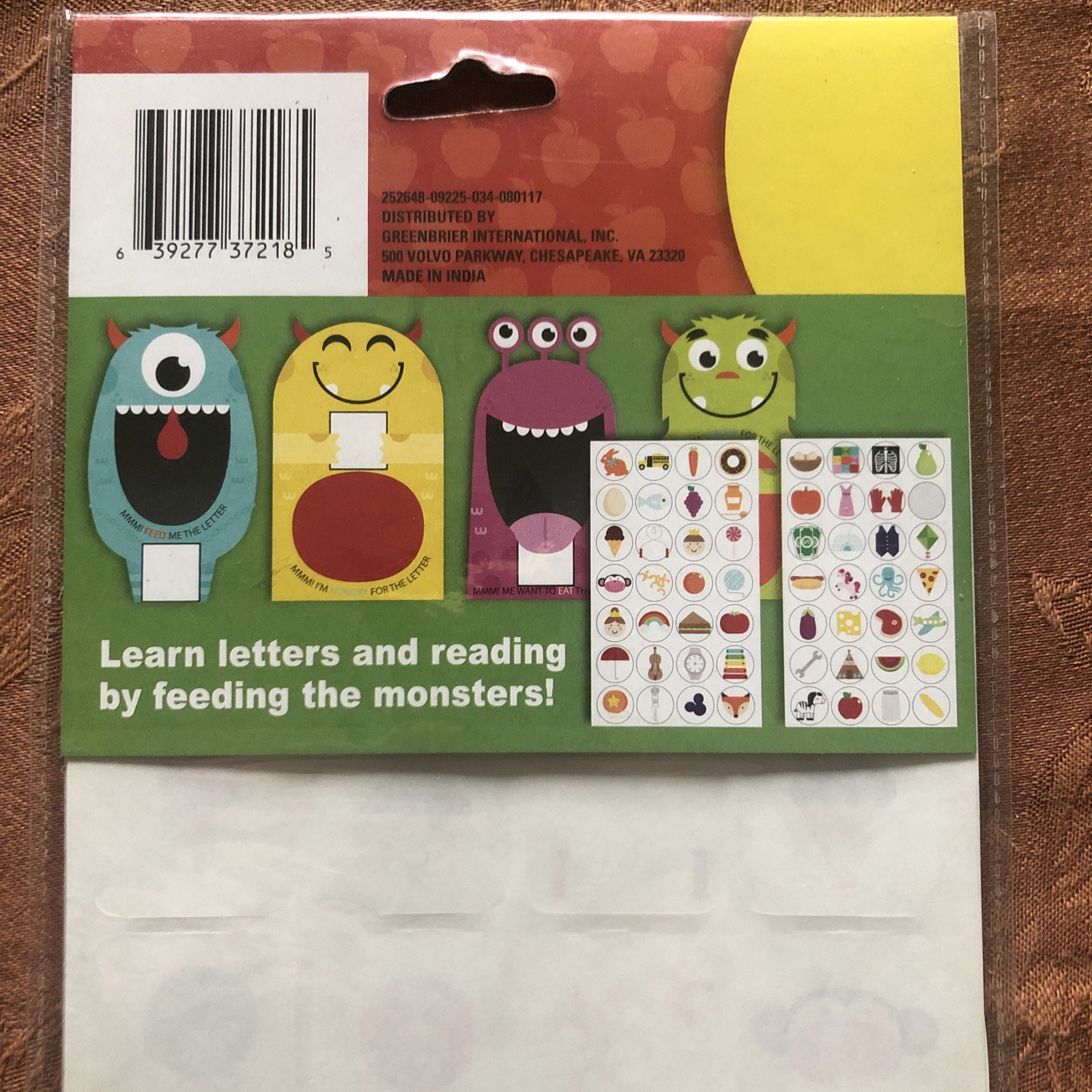 Teaching Tree – Feed The Monster Alphabet Game 4 Pack – New – Free Shipping