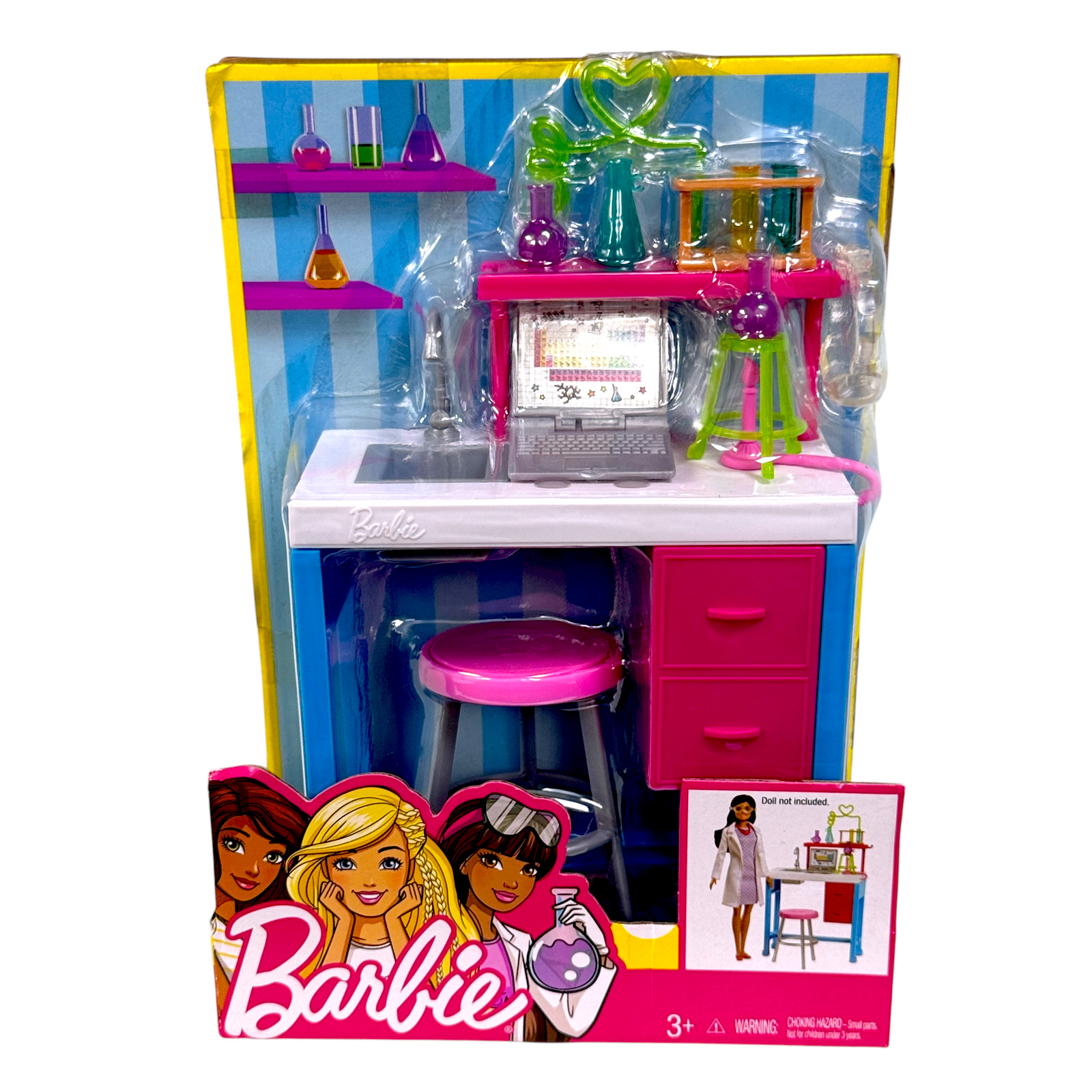 Barbie Science Lab Playset STEM Career Desk Lab Equipment Toys For Girls Ages 3+