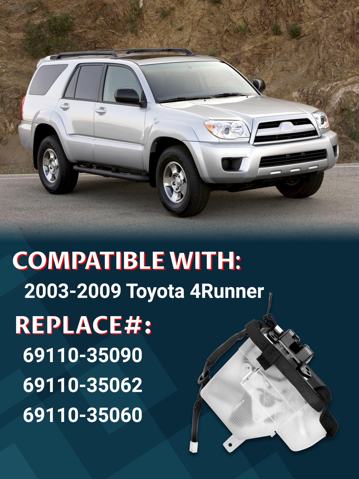 Rear Hatch Latch Actuator Compatible with 2003-2009 4Runner, Door Lock Trunk…