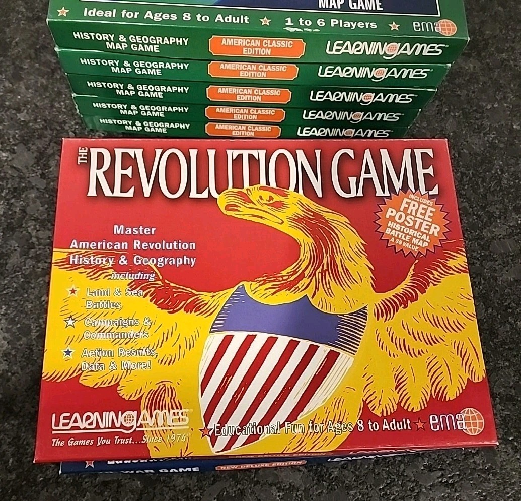 Lot of 8 NIB Vintage Learningames History & Geography Map Games NEW & COMPLETE