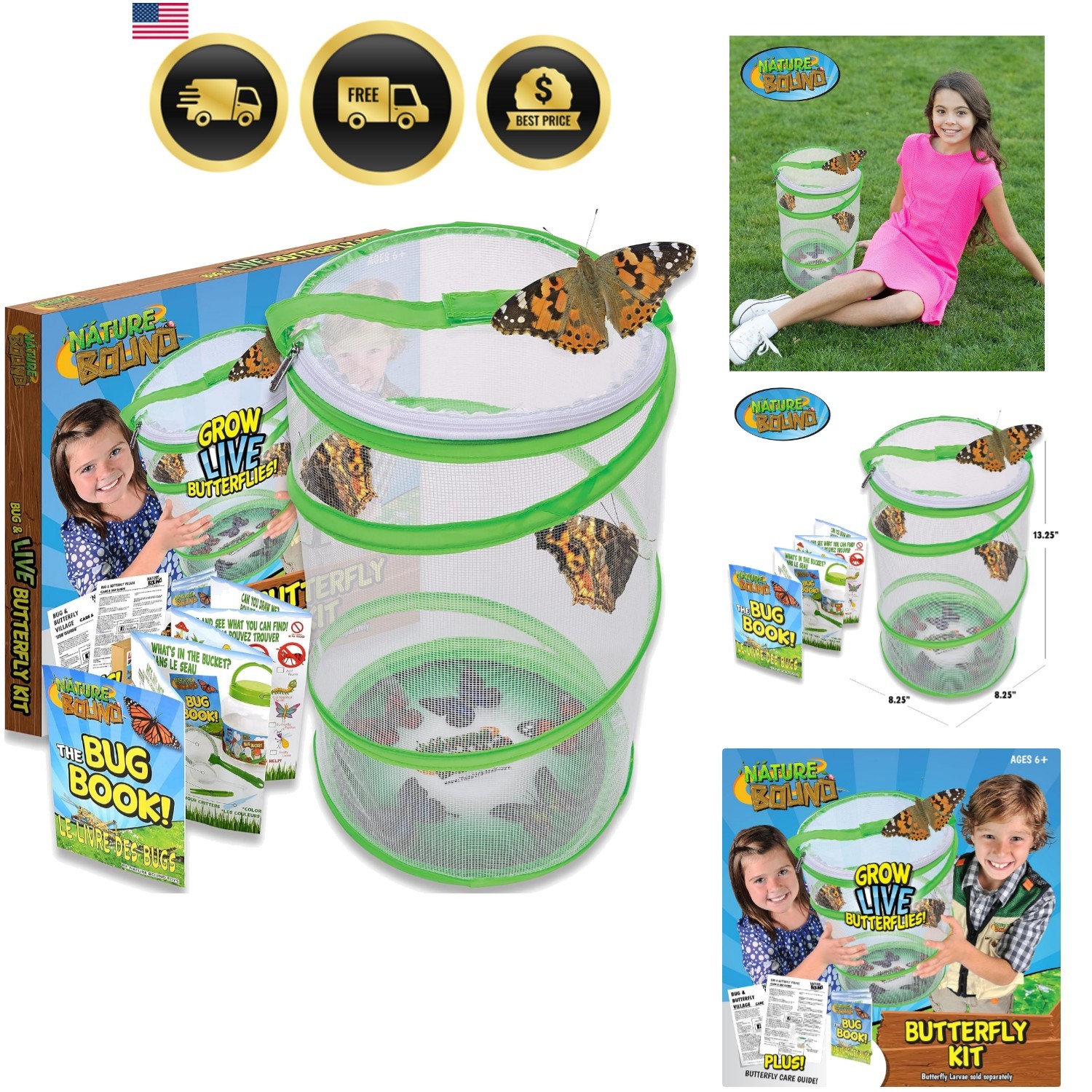 Butterfly Growing Kit – Live Caterpillar to Butterfly Project for Kids – Incl…