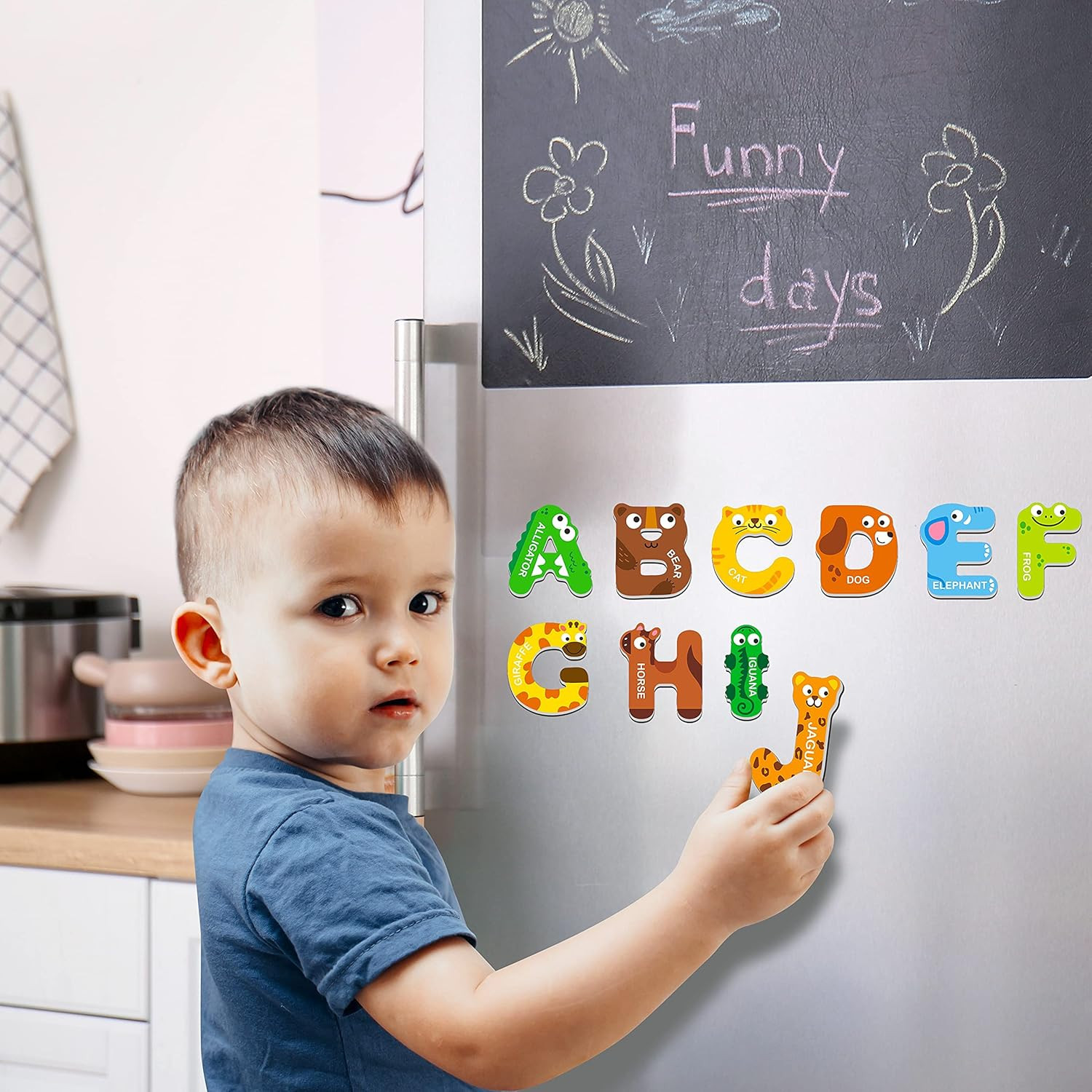 Large Magnetic Animal Alphabet Letters ABC Fridge Toys Kids 3-5 Years (70 chars)
