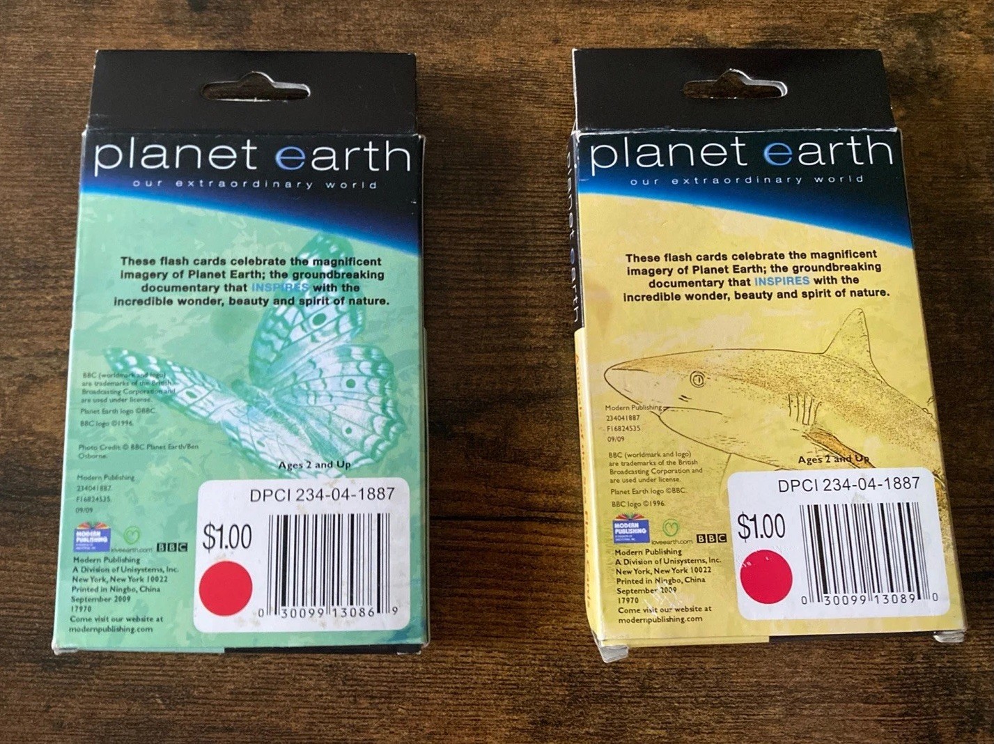 Planet Earth Flash Cards – Animals of the Air & of the Sea 2009 BBC Earth