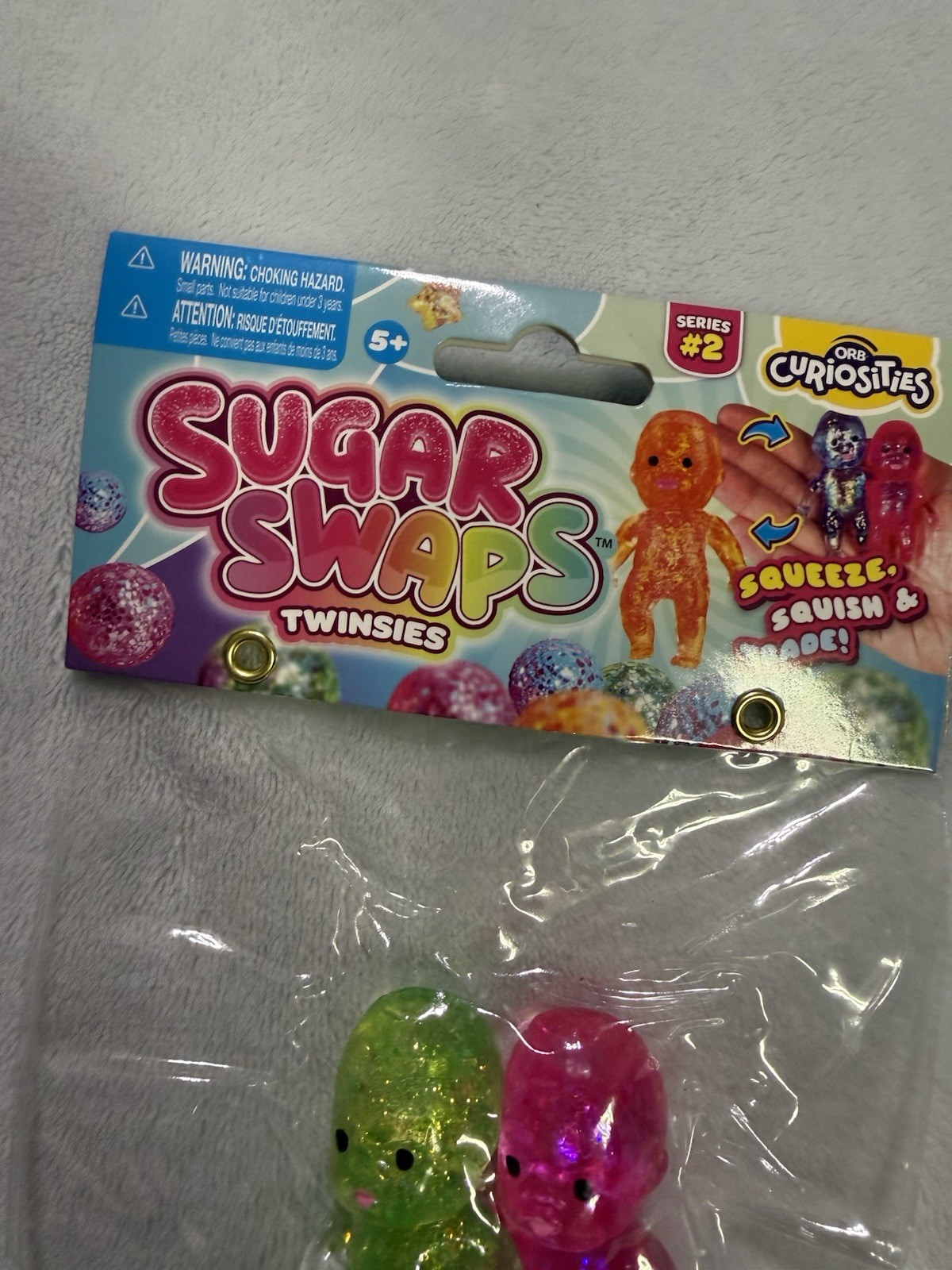 ORB Curiosities Sugar Swap Twinsies Squishy 2 Babies Sensory Toy Pink & Green
