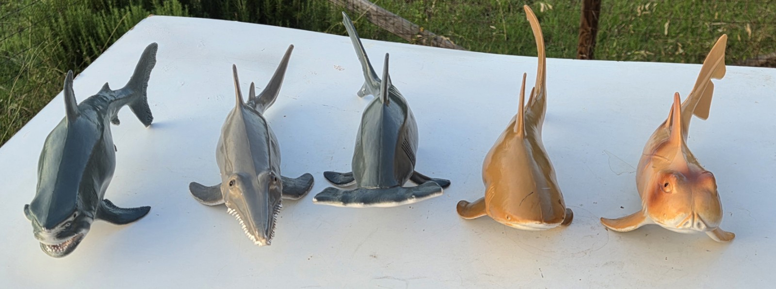 Lot Of 5 Large Shark Figures 11″ Long
