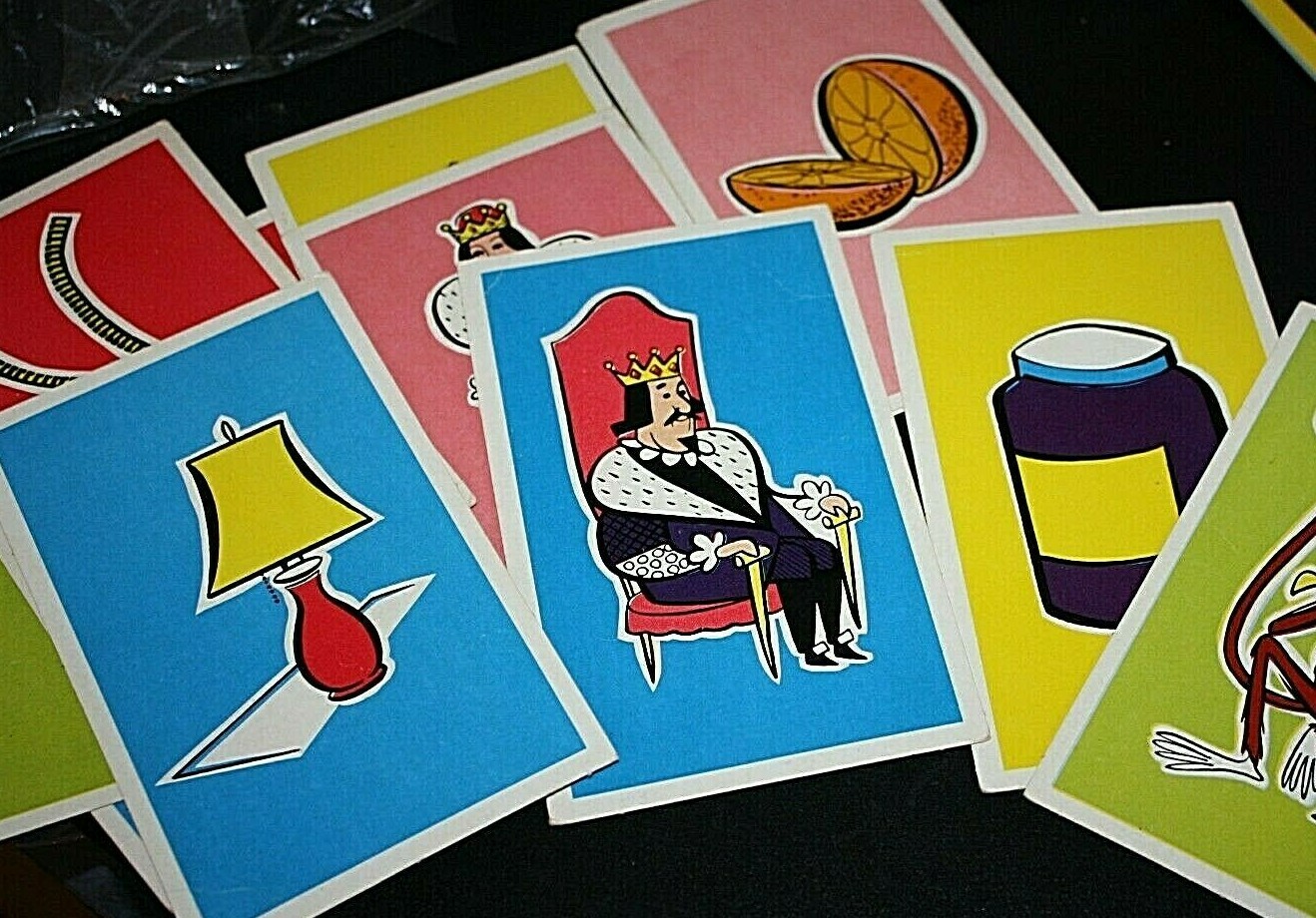 Vtg 1960s Flash Cards Upper Case Letters Complete Set Color Pictures Class -W =