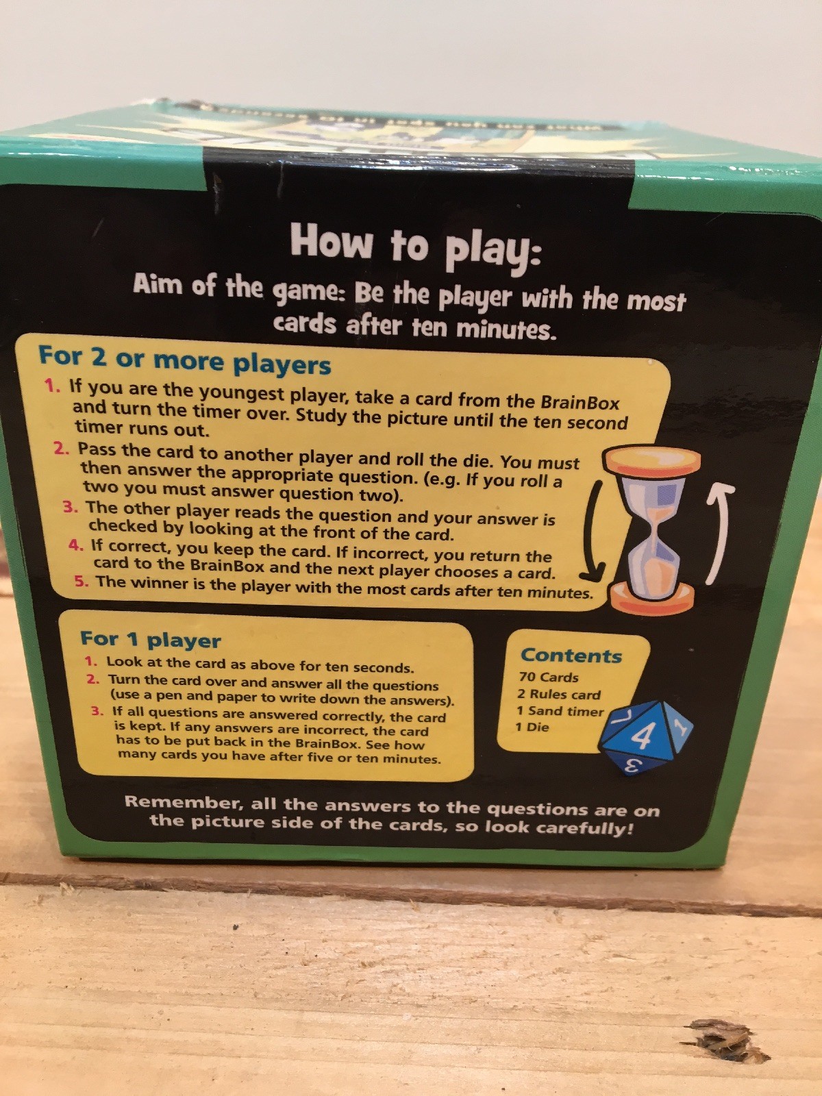 University Games BrainBox Memory Game Animals Edition Ages 8 and Up