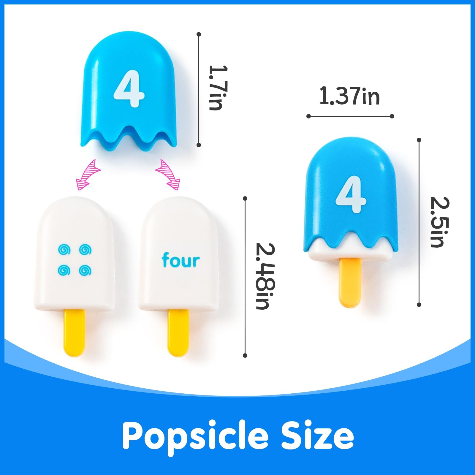 Odoorgames Mini Number Pops 1-10 – Fun Matching Toys for Mini, 7 Color