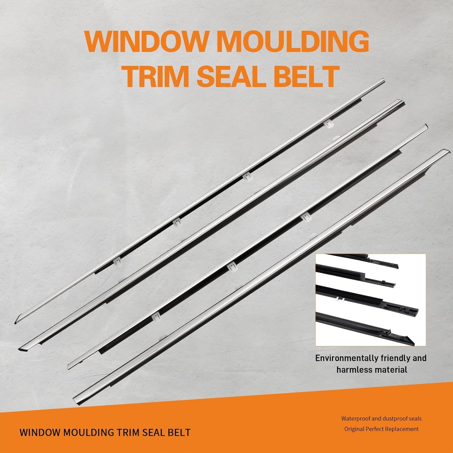 4Pcs Car Window Moulding Trim Seal Belt Weatherstrip Comptabile with Accord