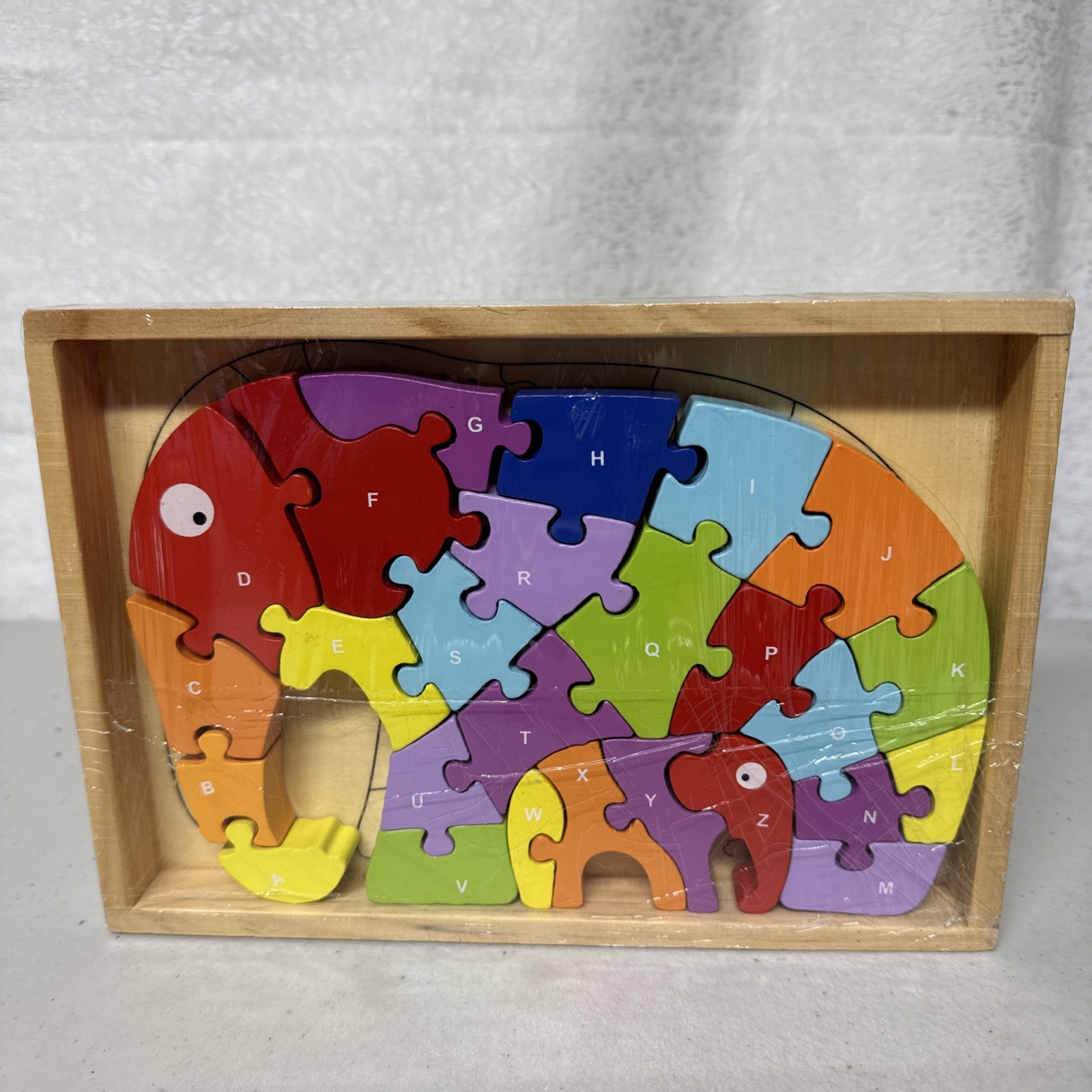 RI Novelty 9.25″ X 6.5″ Chunky Wooden Elephant Teddy Bear Puzzles