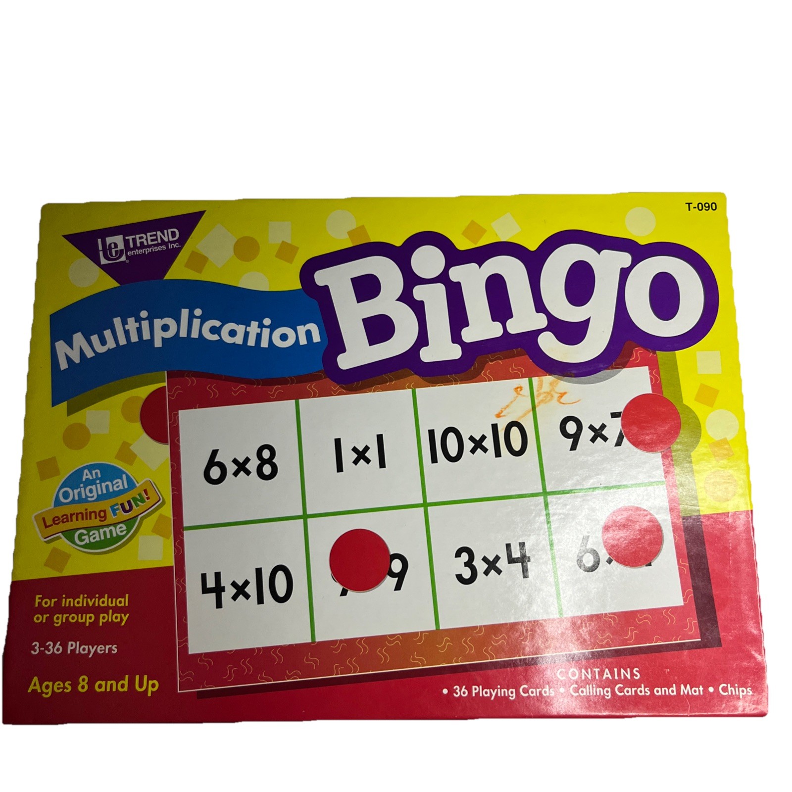 Multiplication Bingo An Original Game Ages 8 And Up