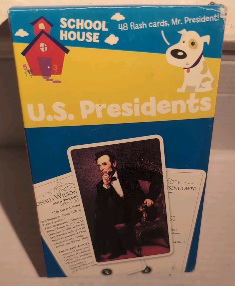 U.S. Presidents 48 Flash Cards Up to Obama School House 2010 Education Learning