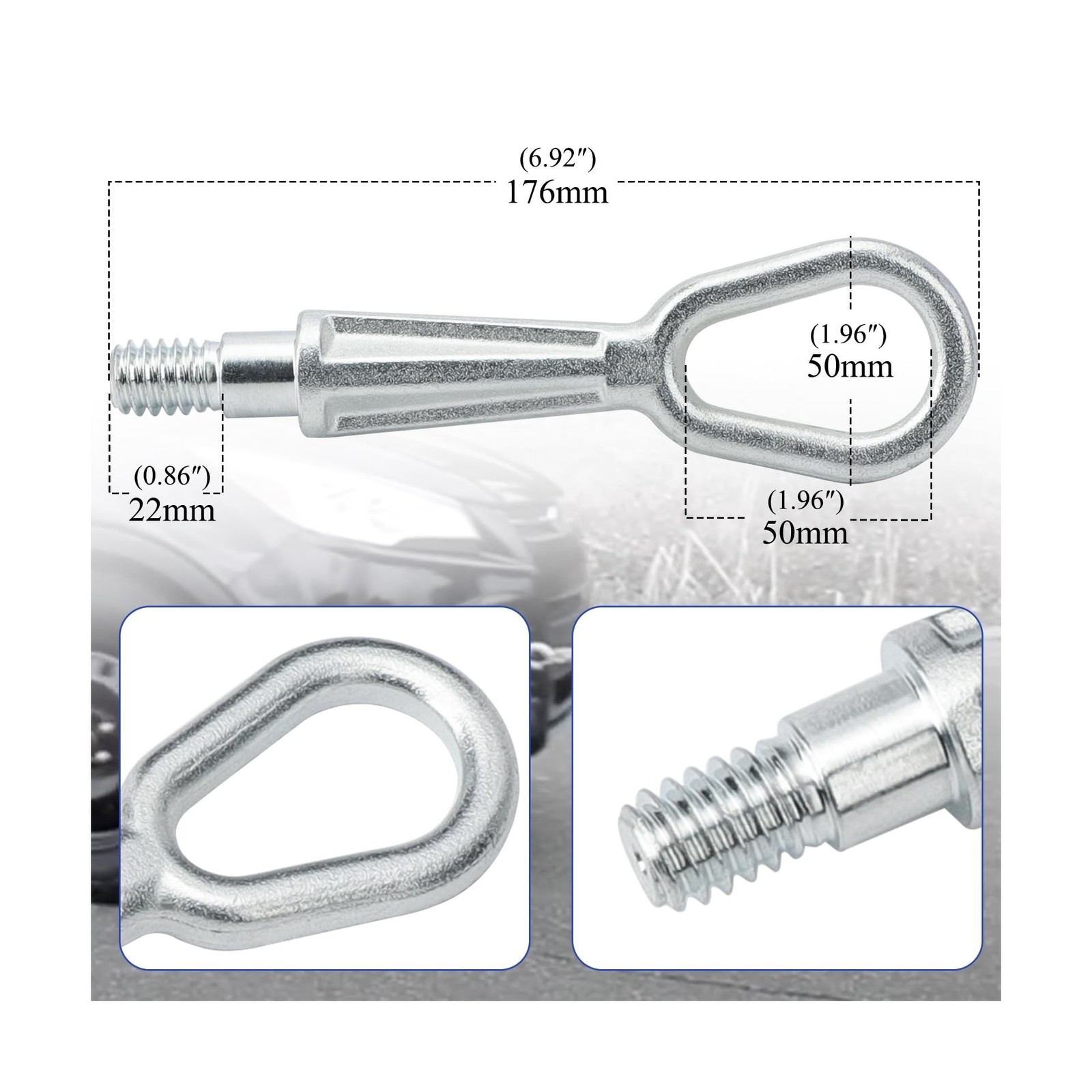 X4XZ 72157070643 Tractive Tow Hook Towing Eye Hook for BMW 1 3 5 7 X5 X3 Seri…