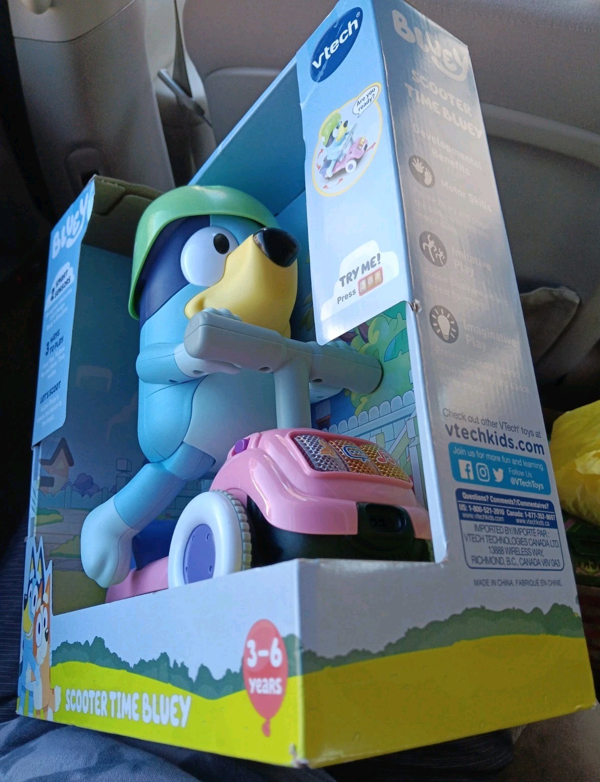 VTech Bluey Scooter Time Interactive Toy w/ Lights Sounds Songs Obstacle Games