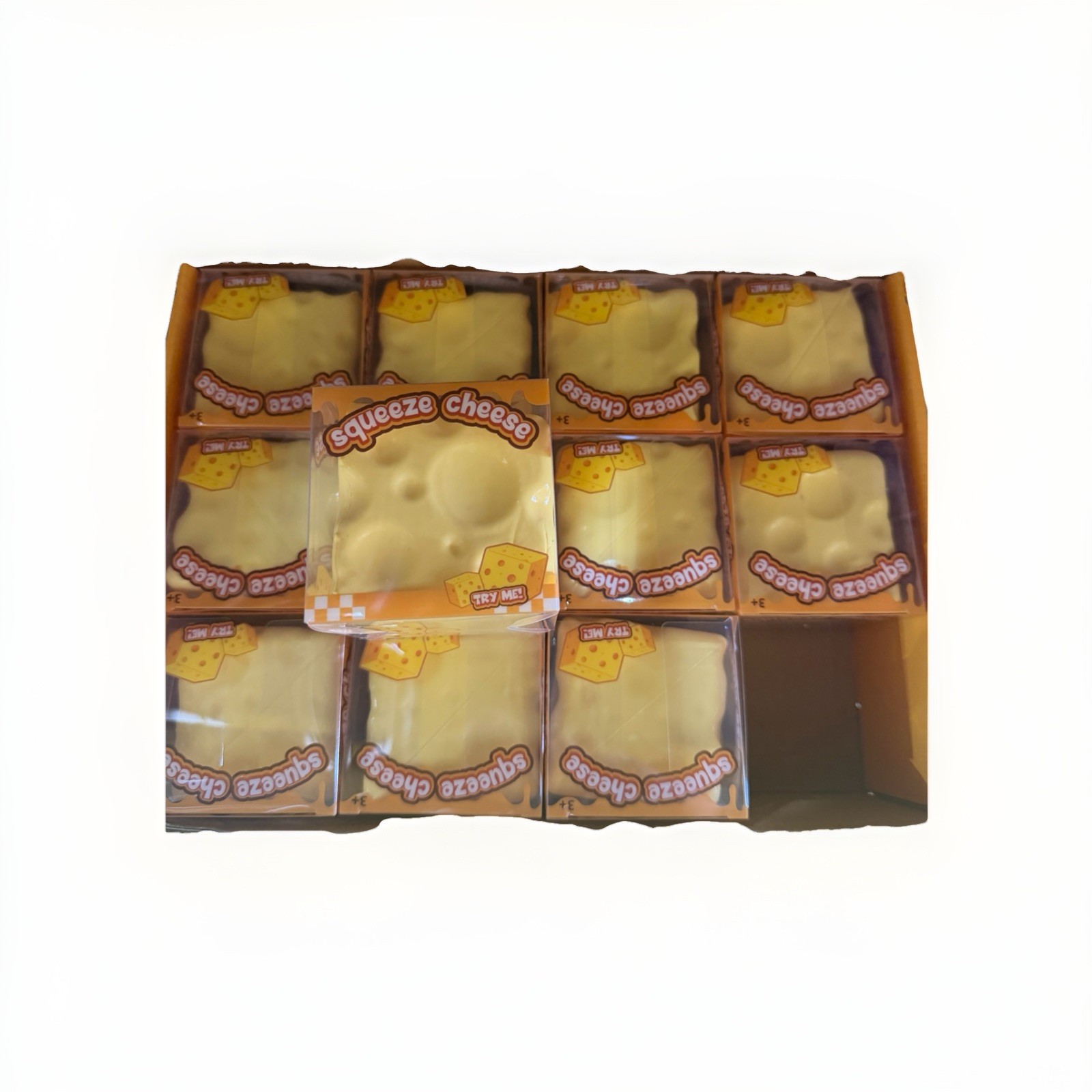 Squeeze Cheese Tactile Squishy Squeeze Toy, Yellow, Ages 3+, Age 3-4 Years