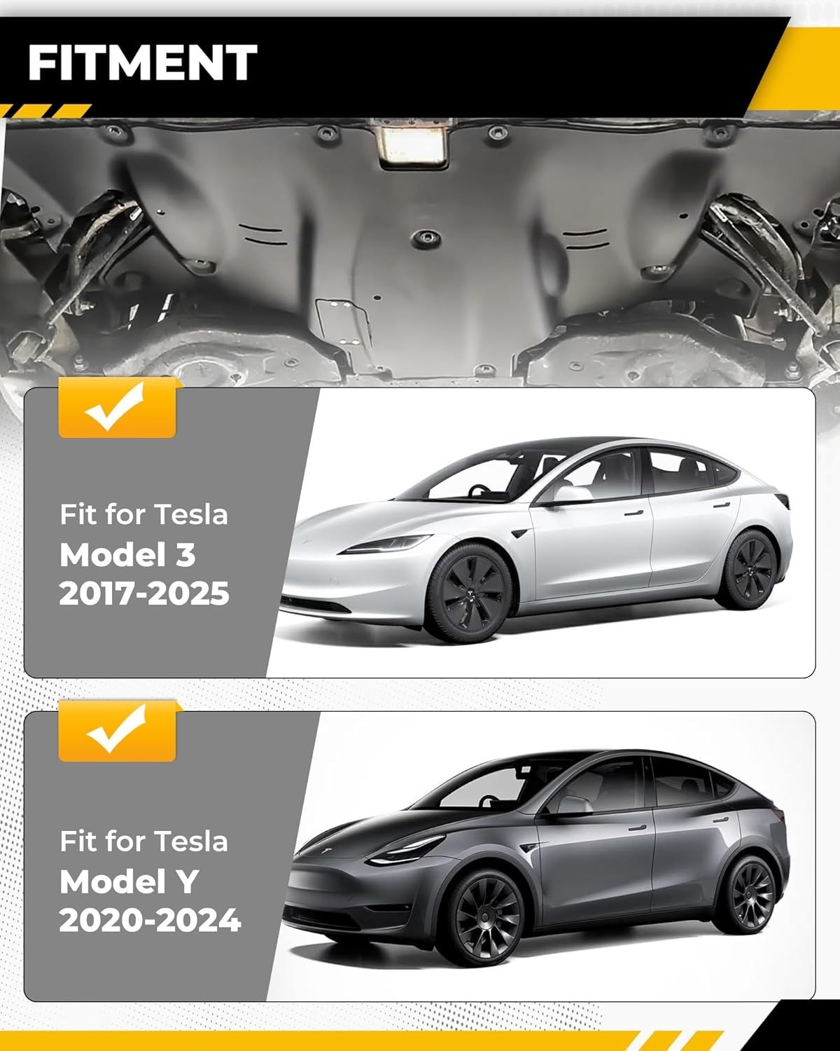 NEW Rear Skid Plate Fits for Tesla Model 3 2017-2024 Tesla Model Y 2020-2024