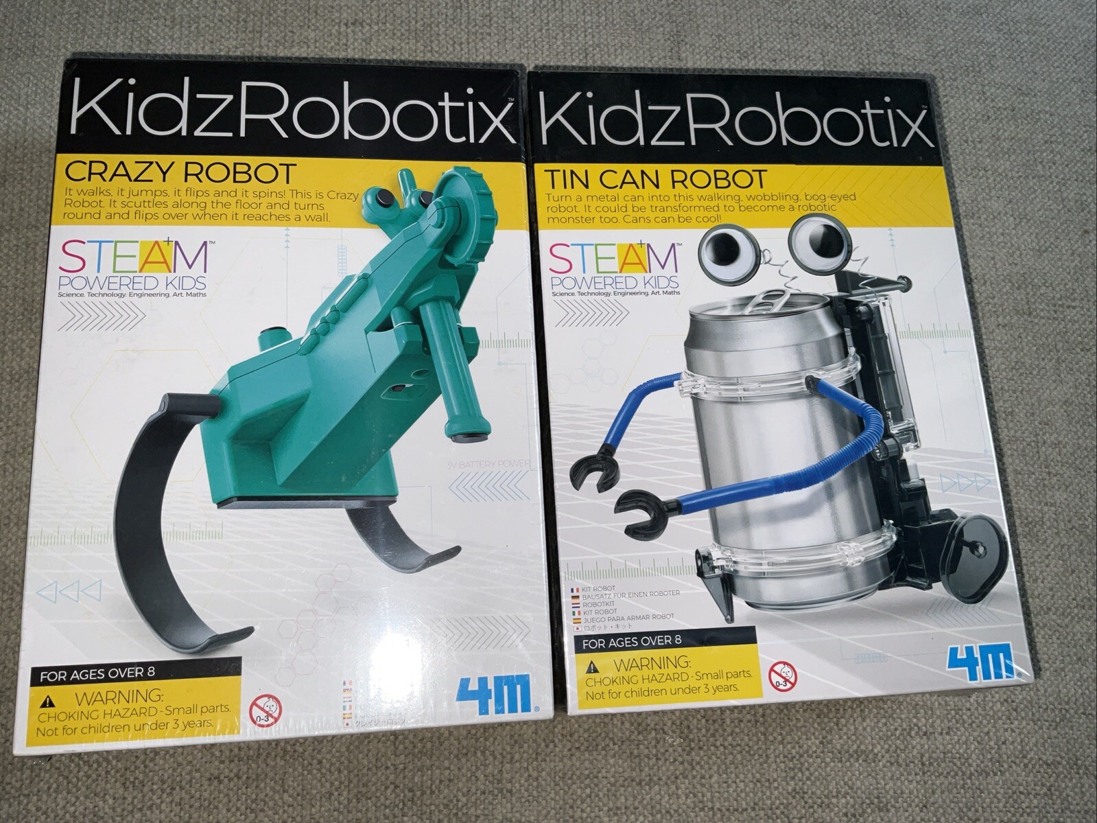KidzRobotix Crazy Robot & Tin Can Robot Lot Of 2 NIB Ages 8+