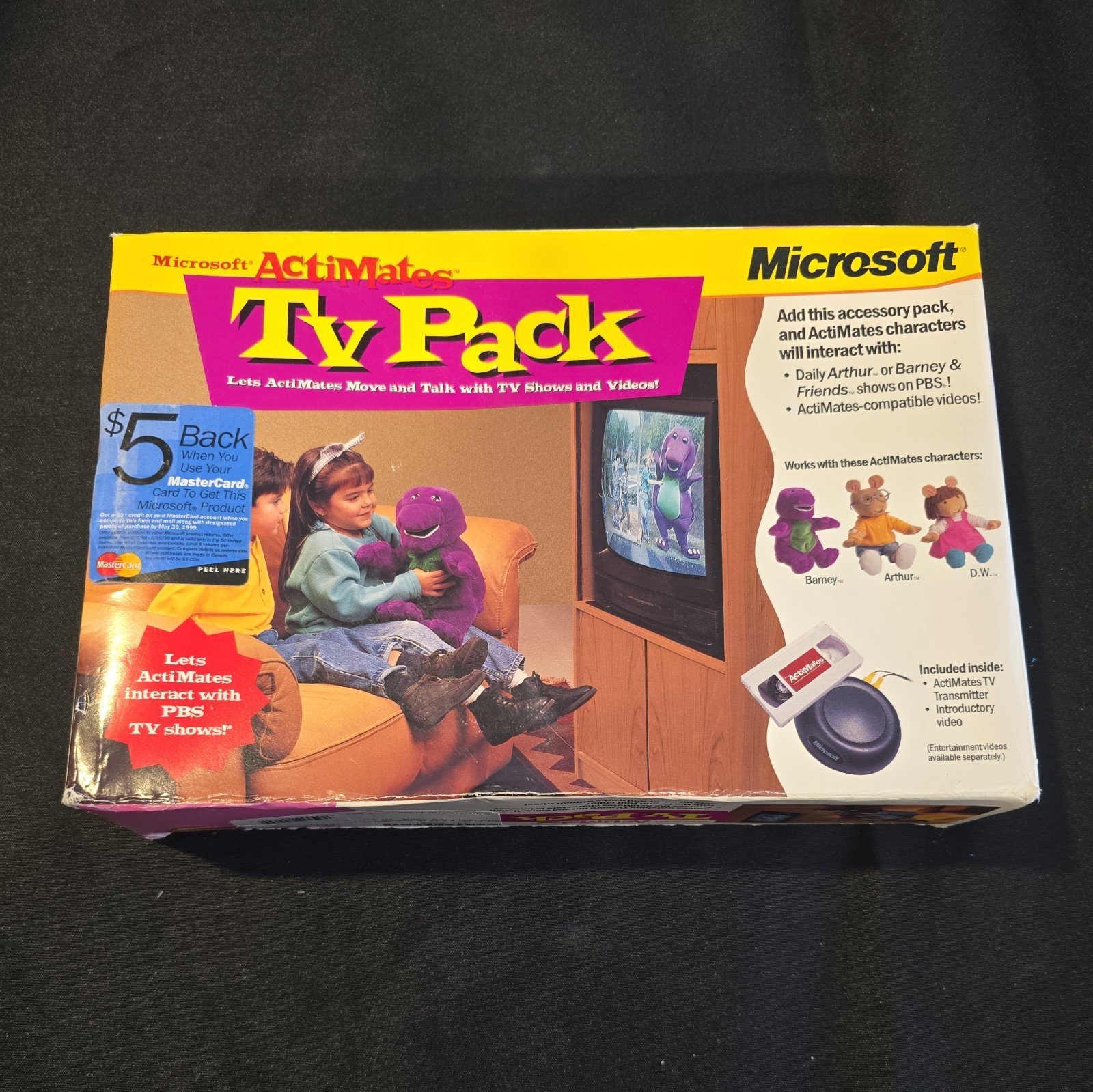Microsoft Actimates Tv Pack for Interactive Barney Arthur Plush Talking Open Box