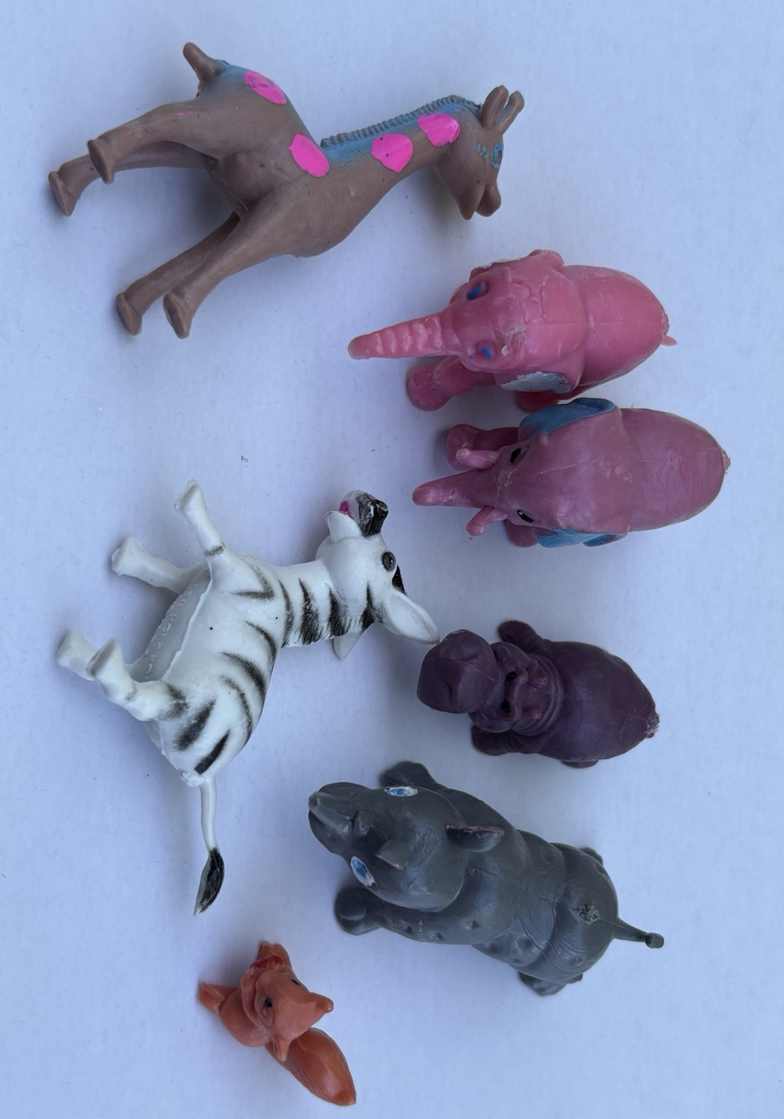 Mixed Lot Small Plastic Animal Figures made Hong Kong