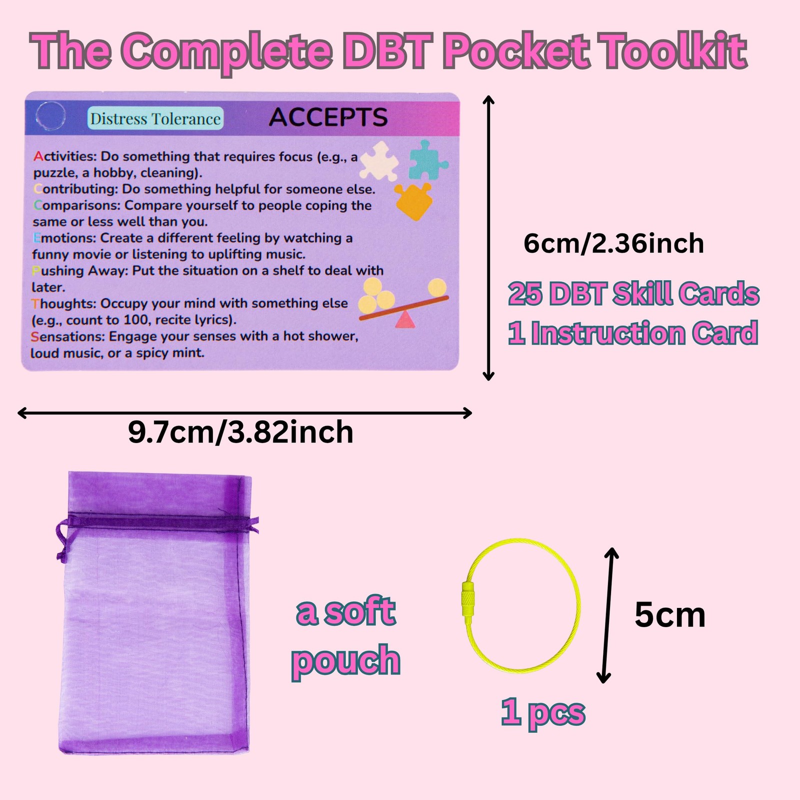 DBT Skills Coaching Cards with Guided Examples & Goals – 25 Flashcards for Em…